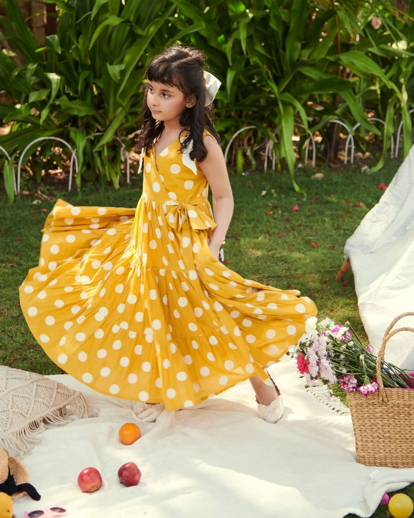 Buttercup Tier Polka Cotton Dress My Store