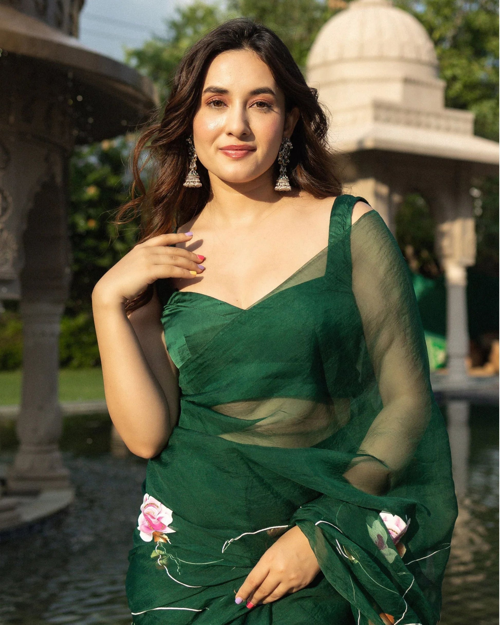 Midnight Mirage Green Satin Sleeveless Blouse Quick Cart