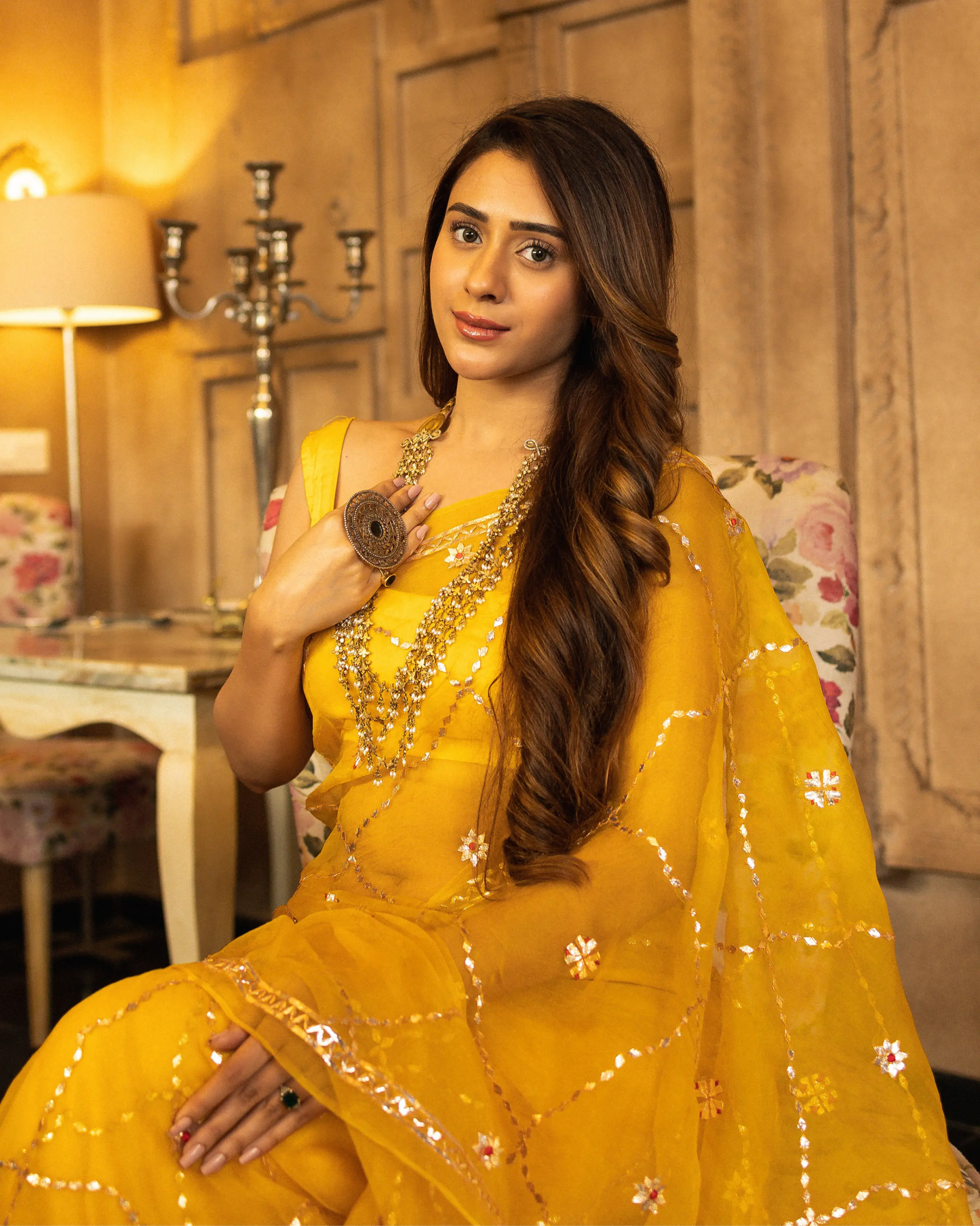 Gujaari Gotapatti Organza Saree My Store