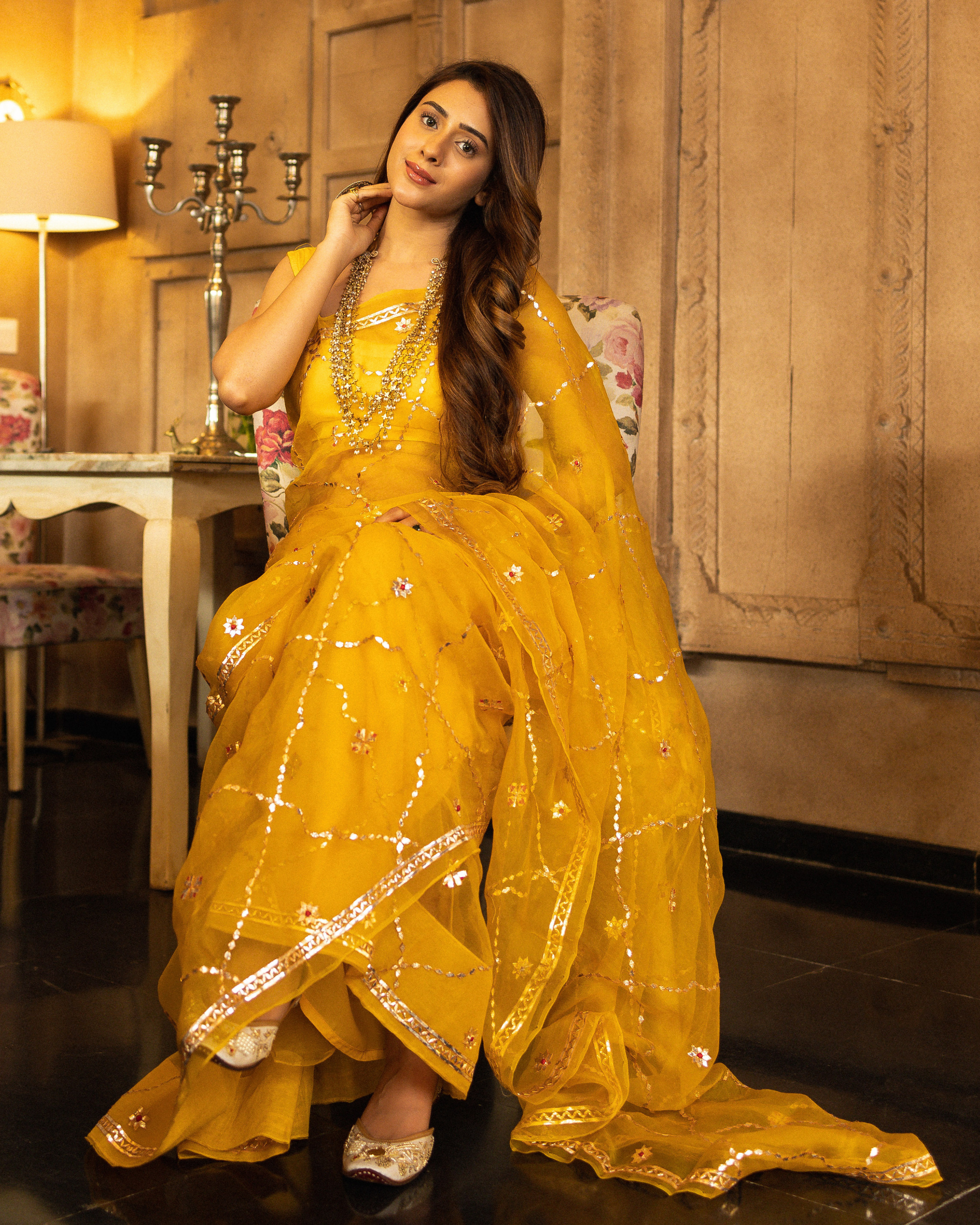 Gujaari Gotapatti Organza Saree My Store