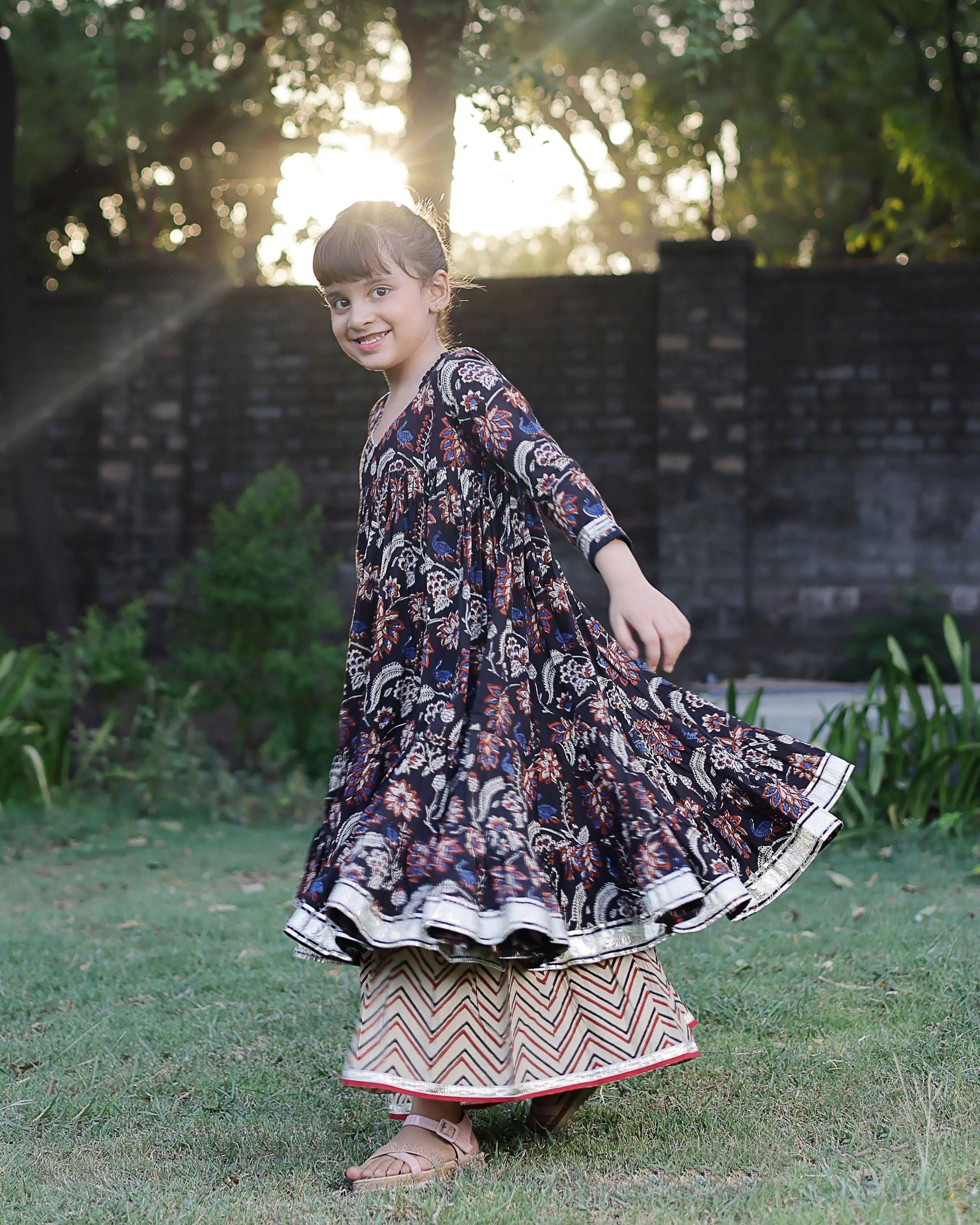 Nemo Handblock Tier Sharara Set My Store