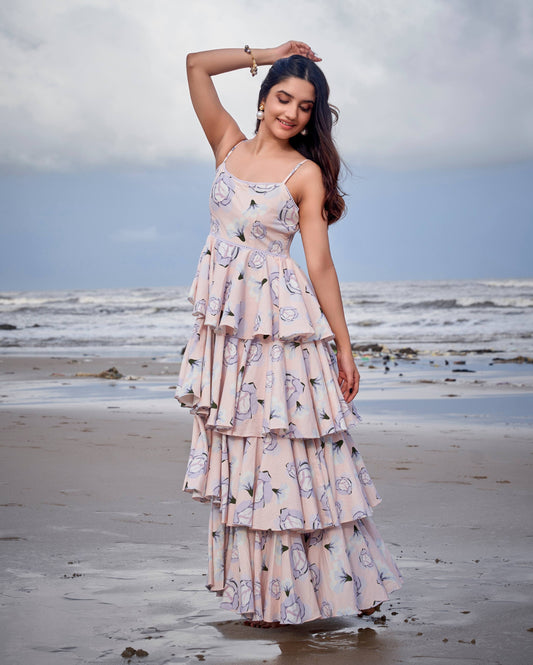 Robin Pink Printed Cotton Dress Quick Cart