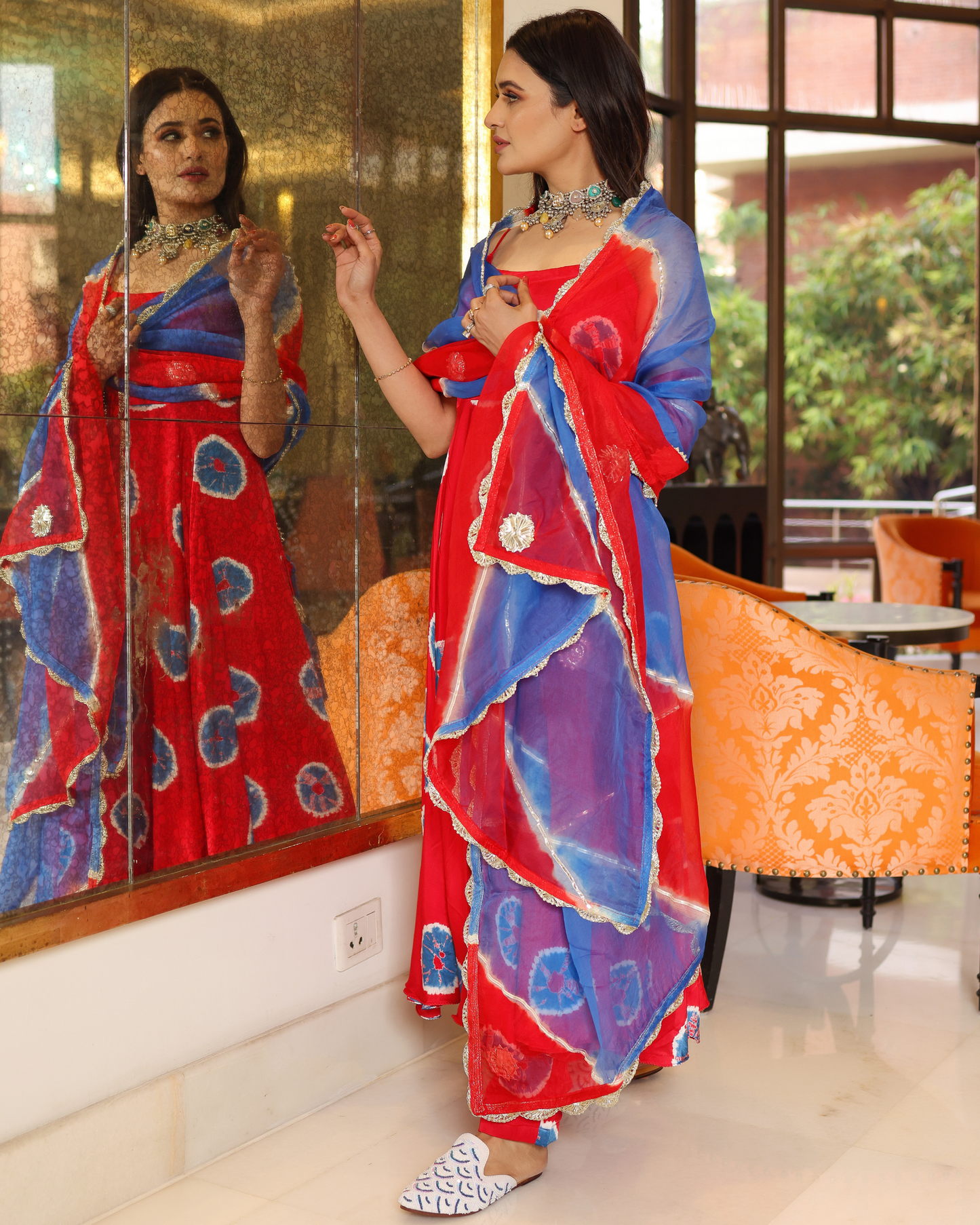 Red Cherry Tie And Dye Suit Set My Store