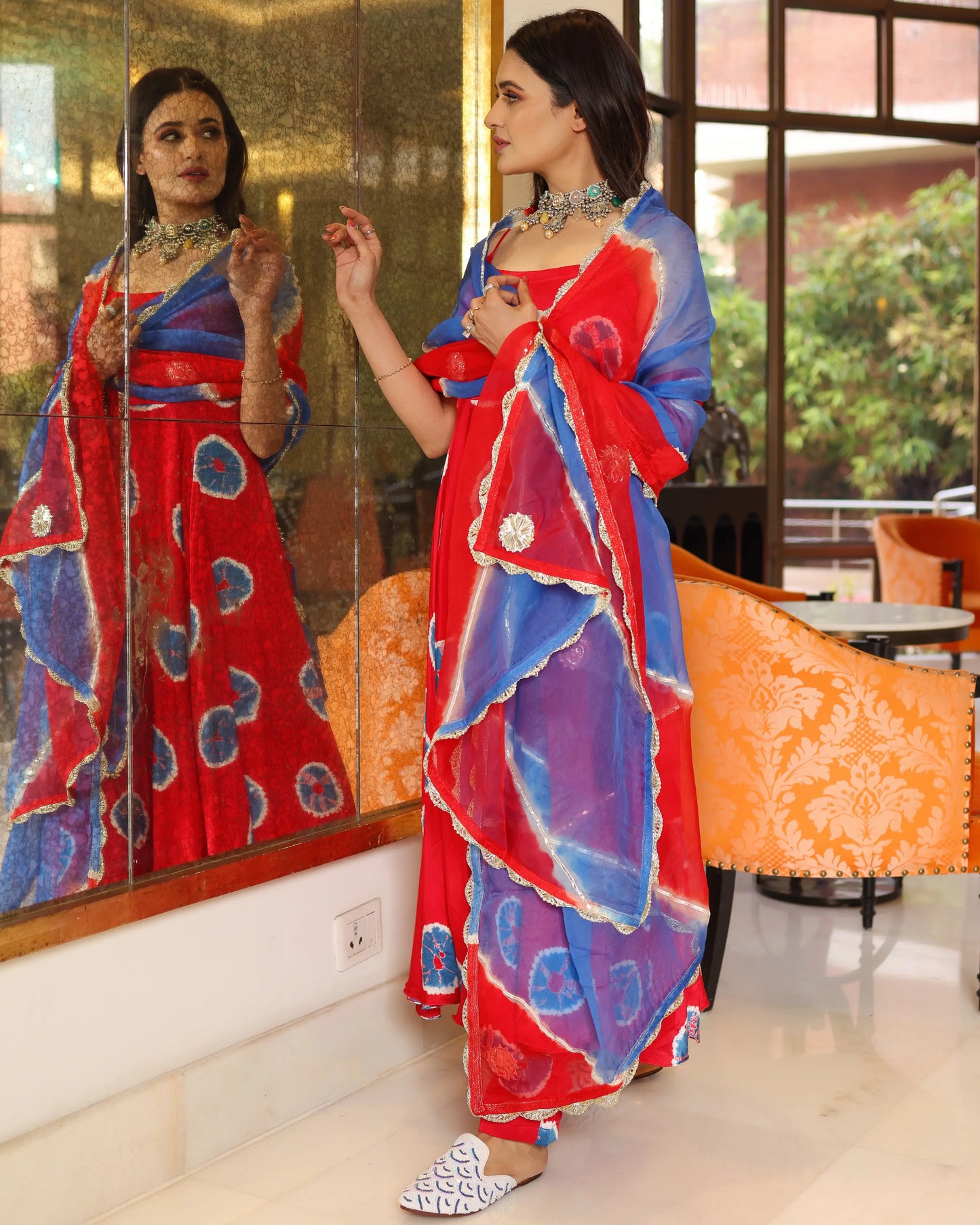 Red Cherry Tie And Dye Suit Set My Store