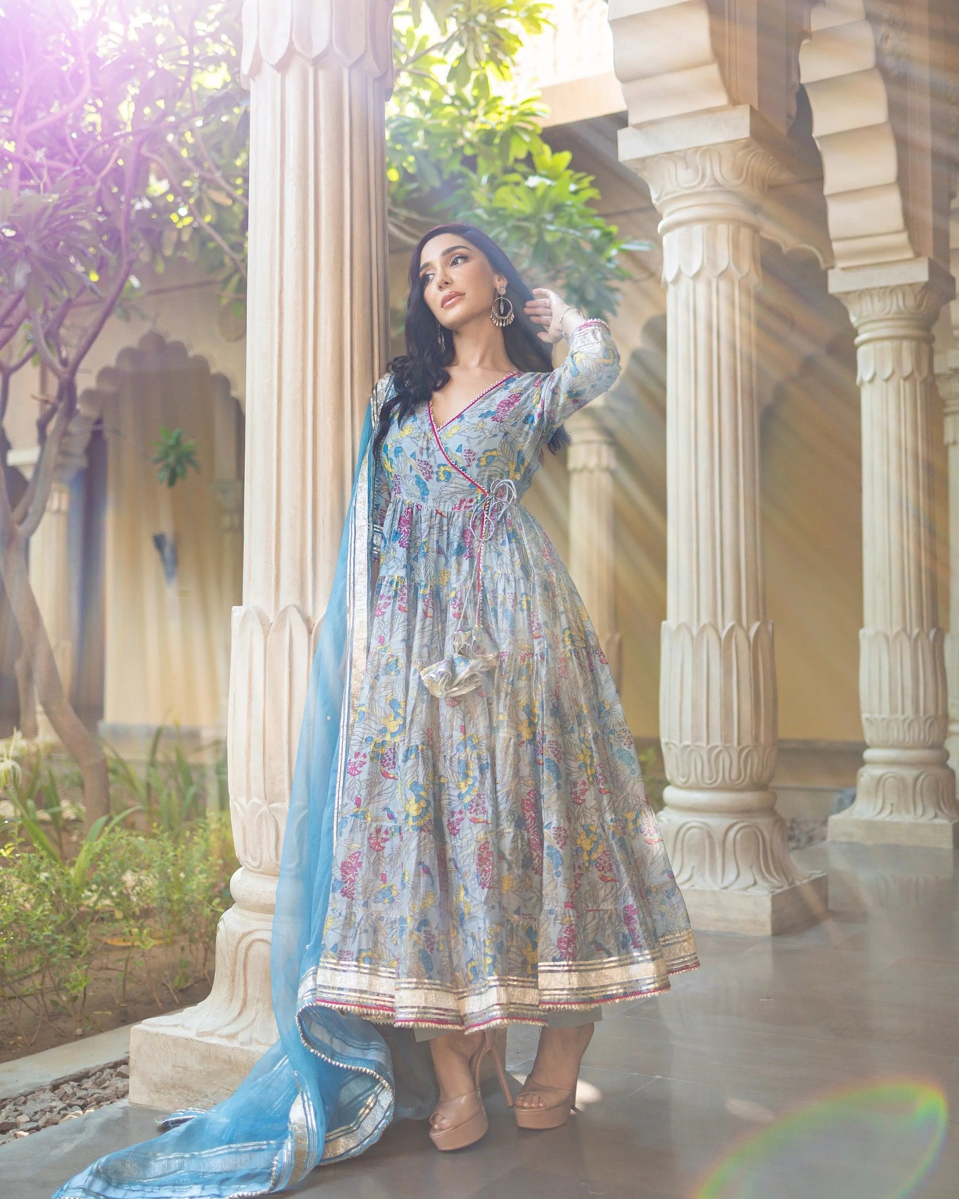 Noori Chanderi Angrakh Suit Set My Store