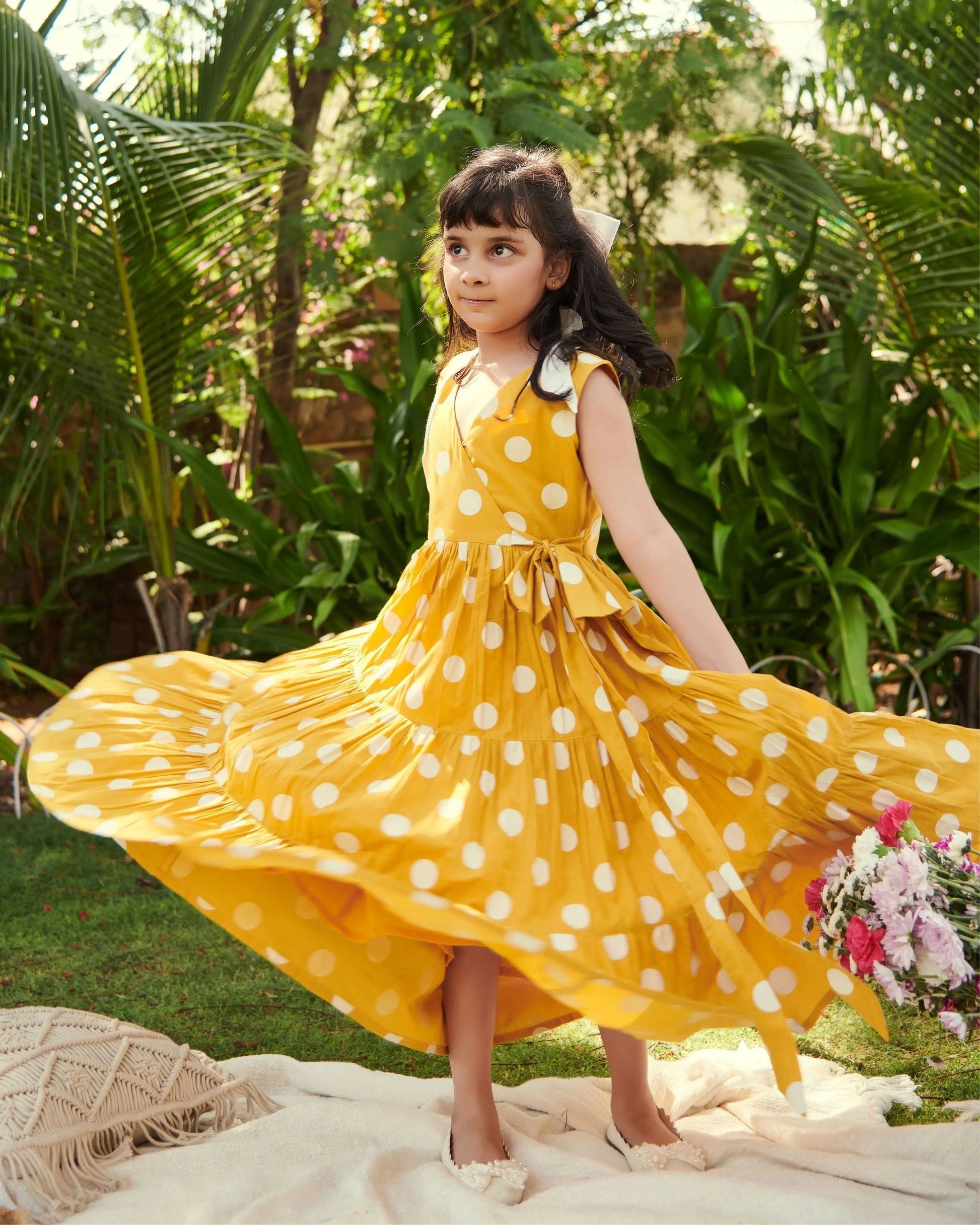 Buttercup Tier Polka Cotton Dress My Store
