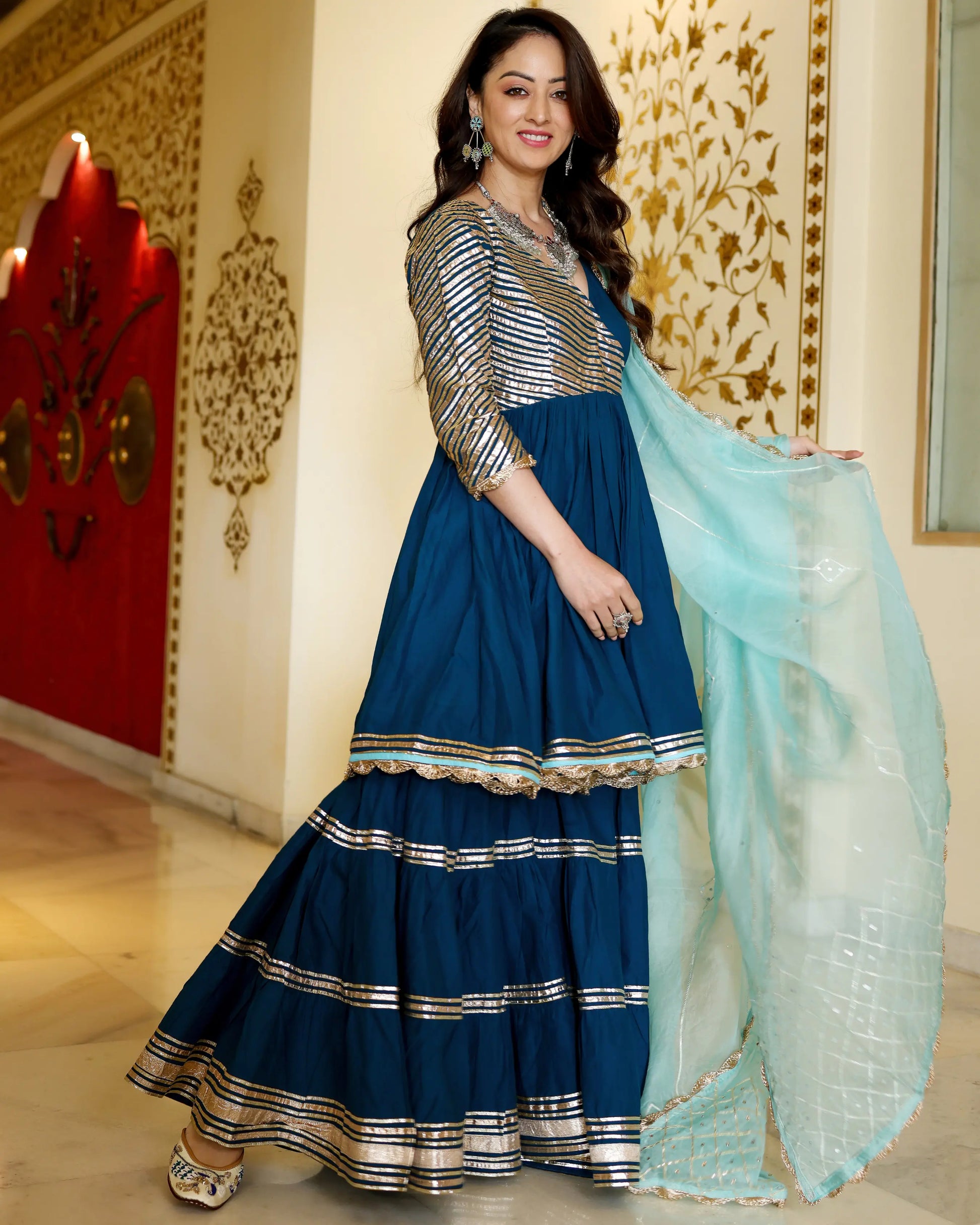 Royale Blue Gotapatti Suit Set My Store