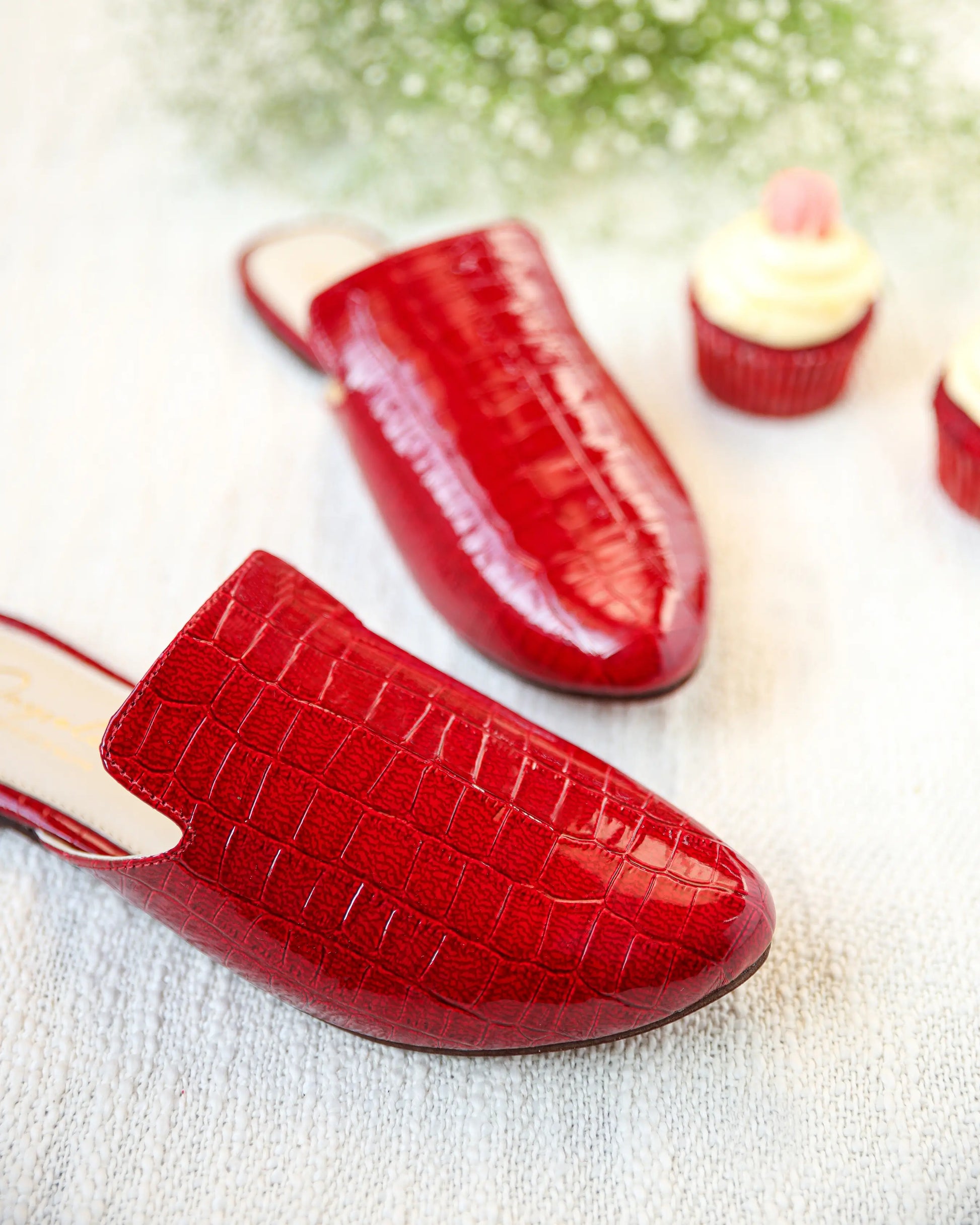 Urban Red Leather Mules My Store