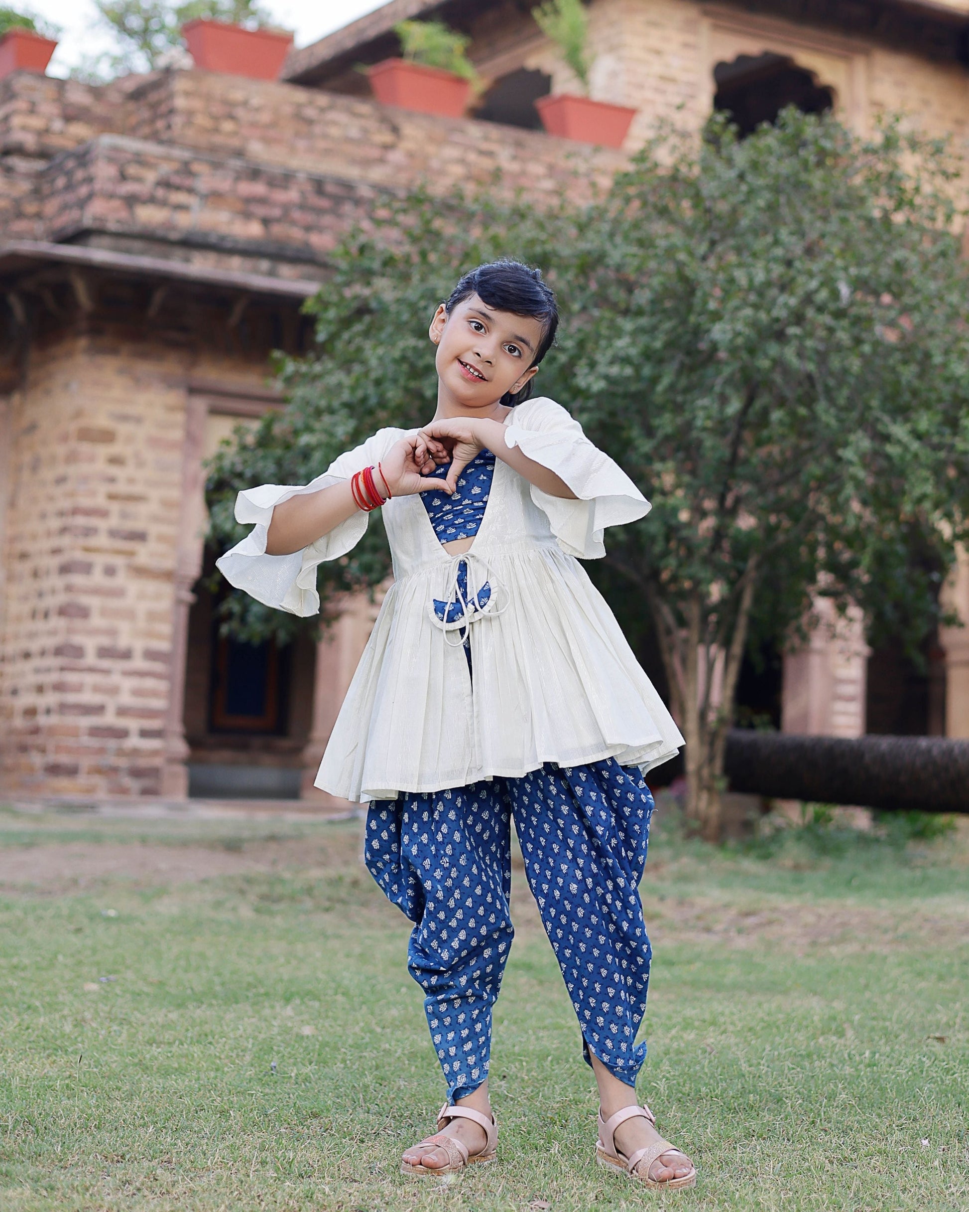 Marina Handblock Dhoti Set My Store