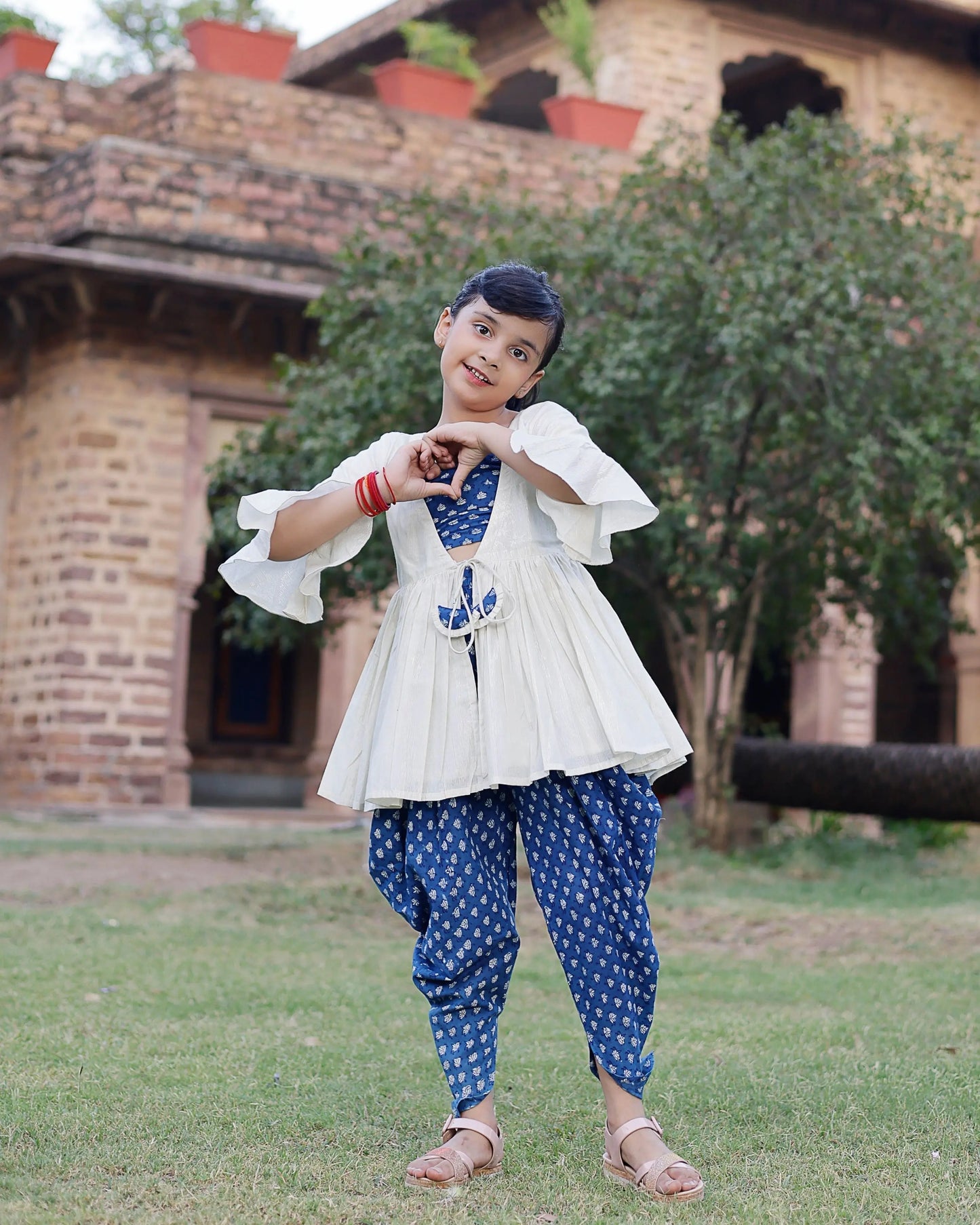 Marina Handblock Dhoti Set My Store