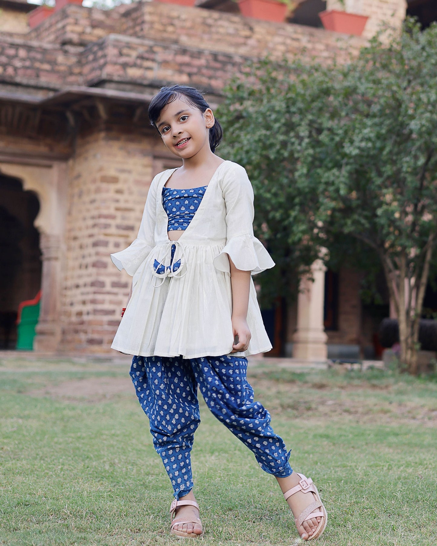 Marina Handblock Dhoti Set My Store