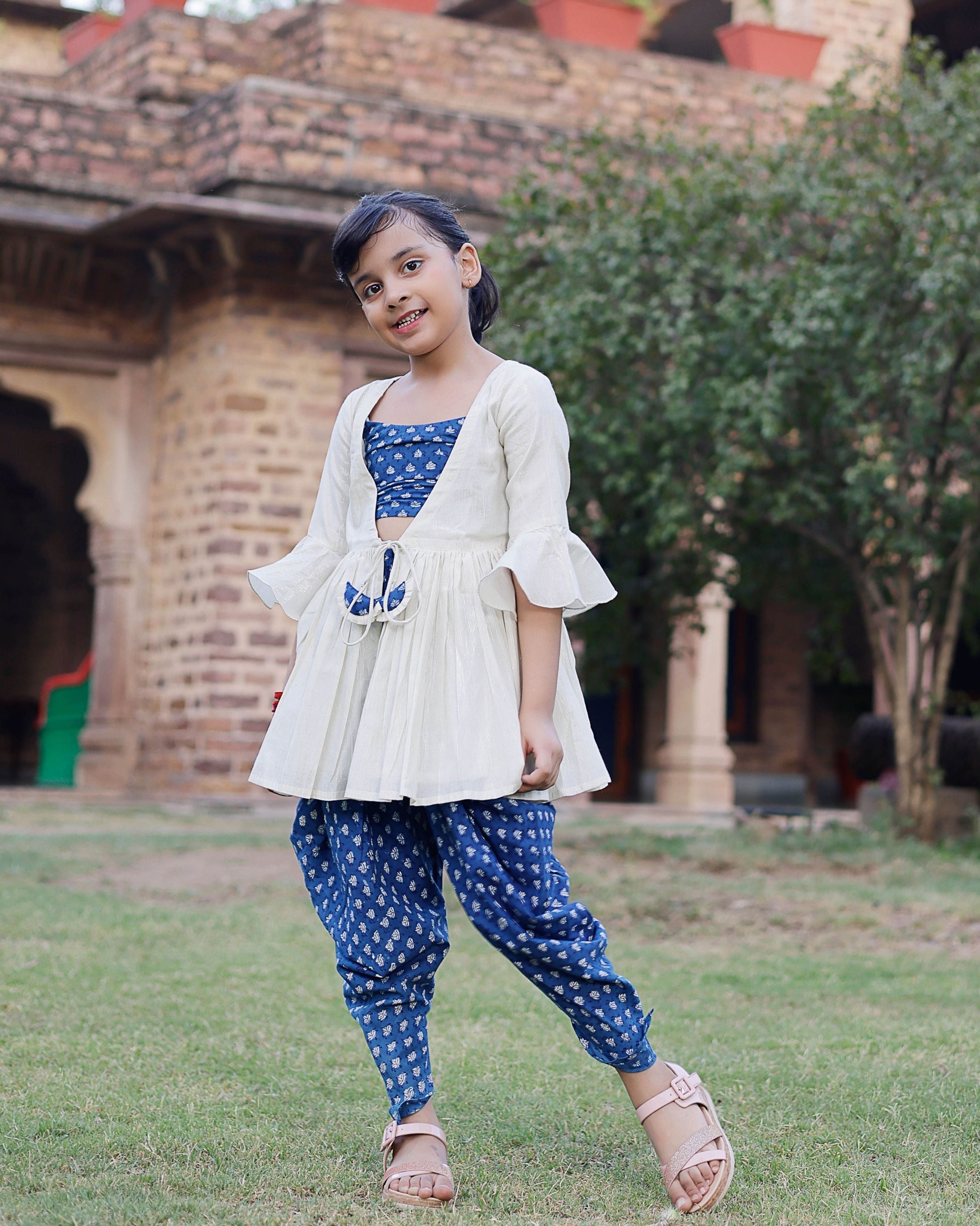 Marina Handblock Dhoti Set My Store