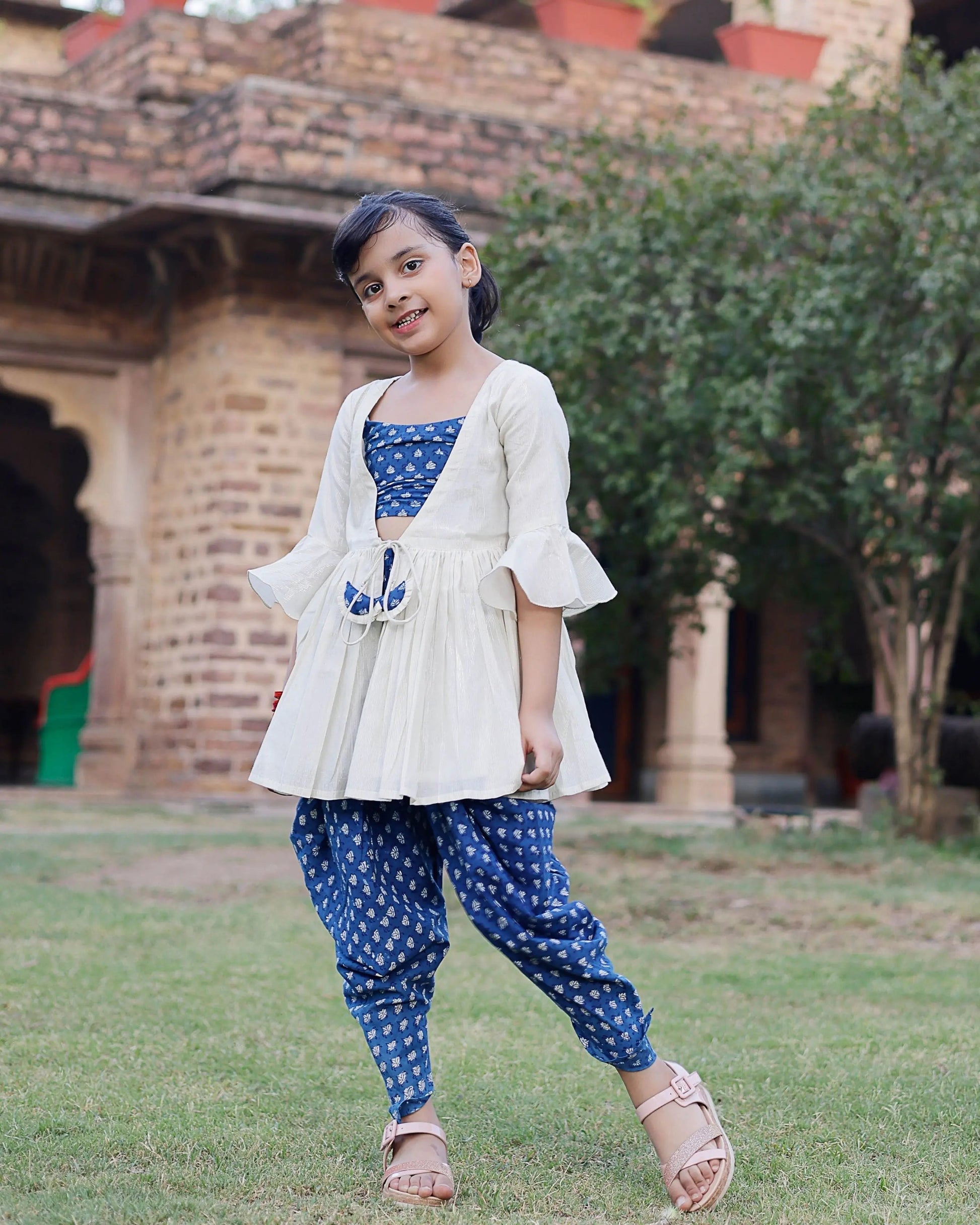 Marina Handblock Dhoti Set My Store