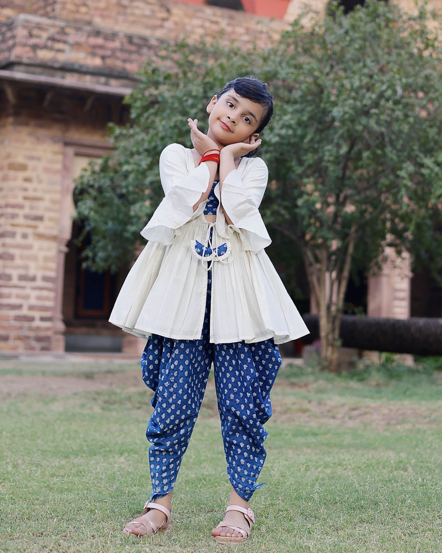 Marina Handblock Dhoti Set My Store