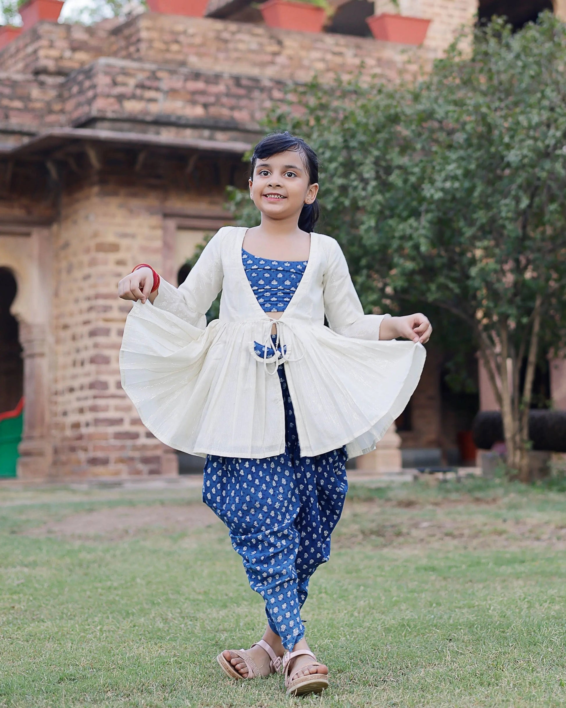 Marina Handblock Dhoti Set My Store