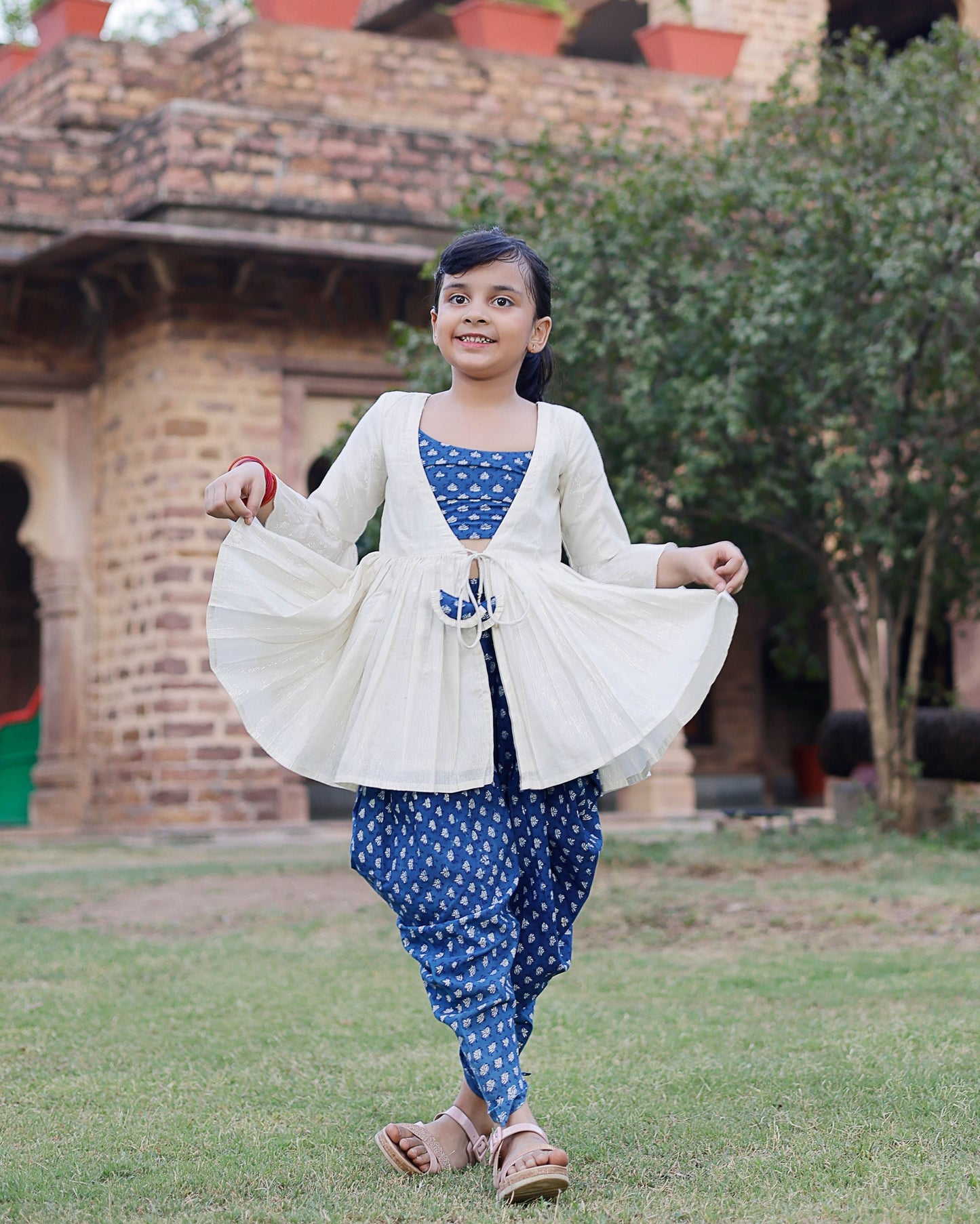 Marina Handblock Dhoti Set My Store