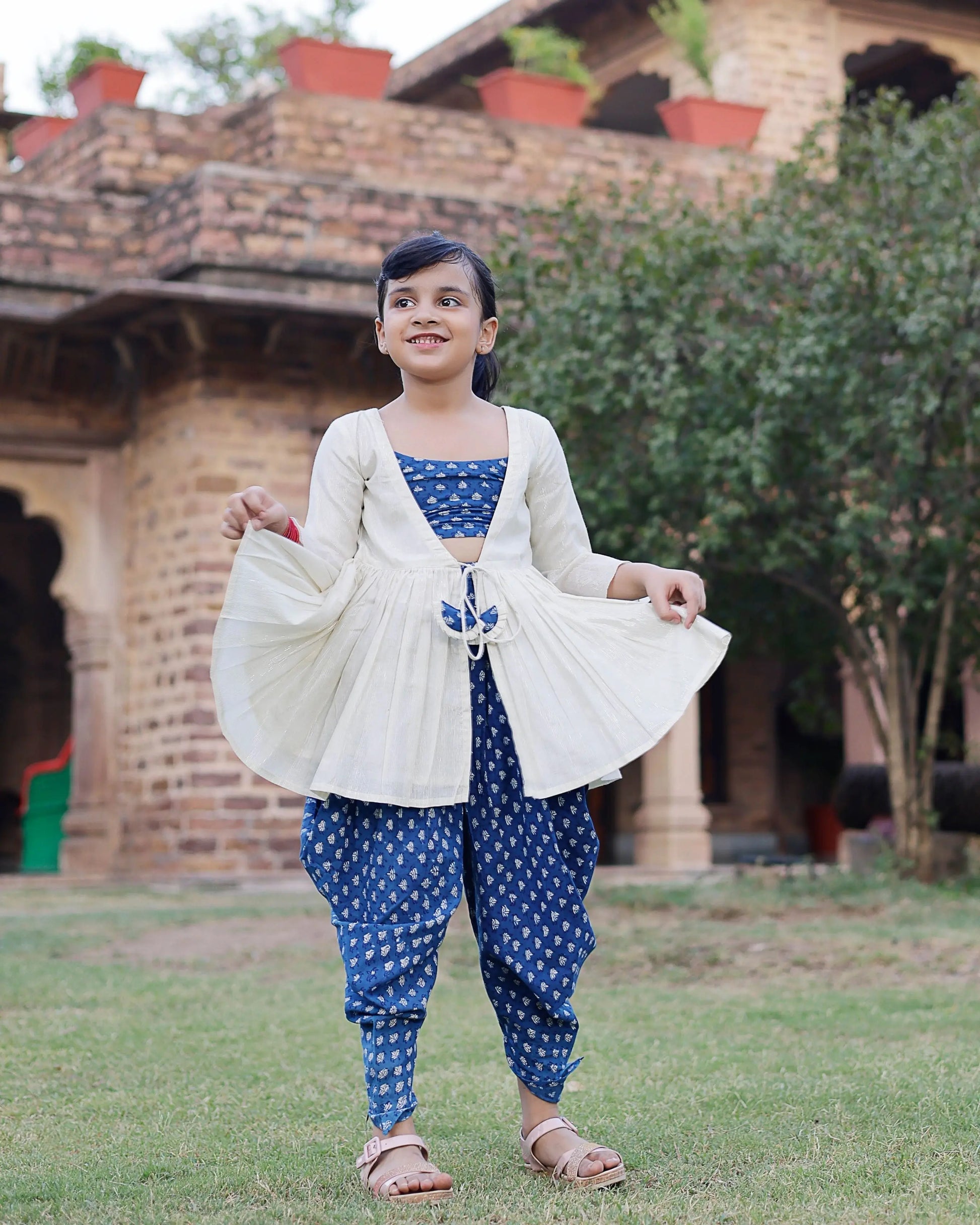 Marina Handblock Dhoti Set My Store