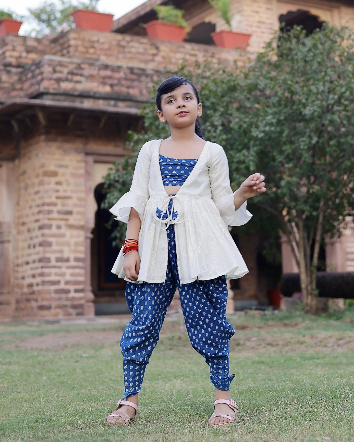 Marina Handblock Dhoti Set My Store