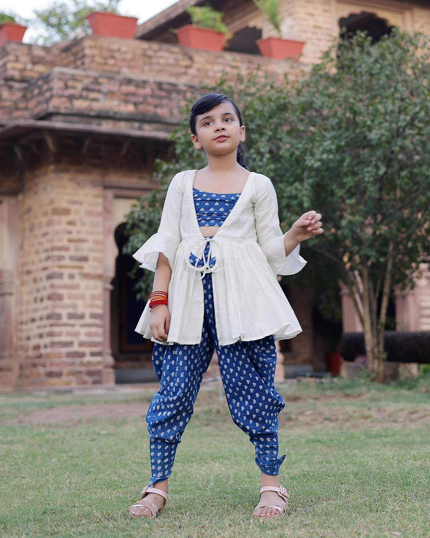 Marina Handblock Dhoti Set My Store