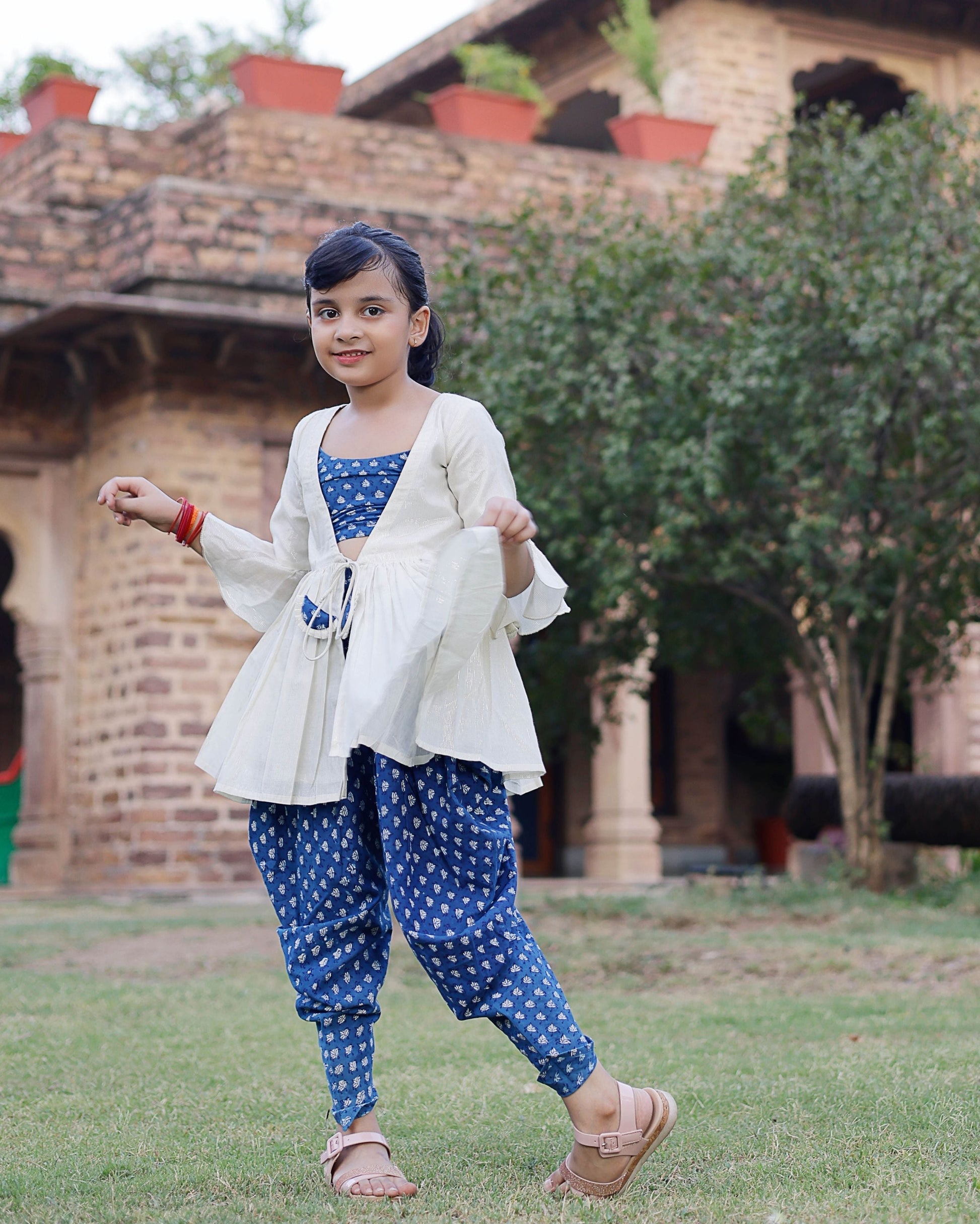 Marina Handblock Dhoti Set My Store