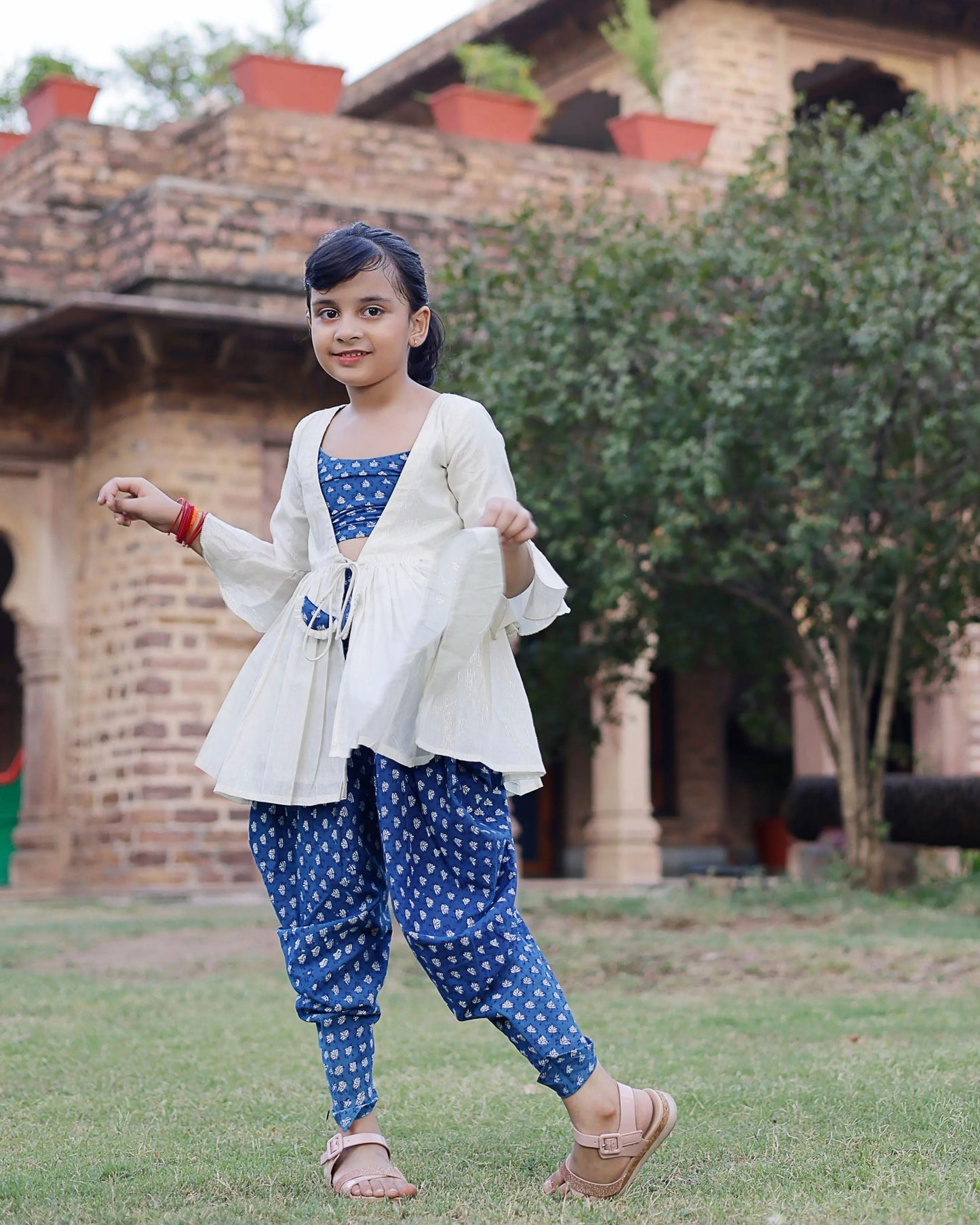 Marina Handblock Dhoti Set My Store