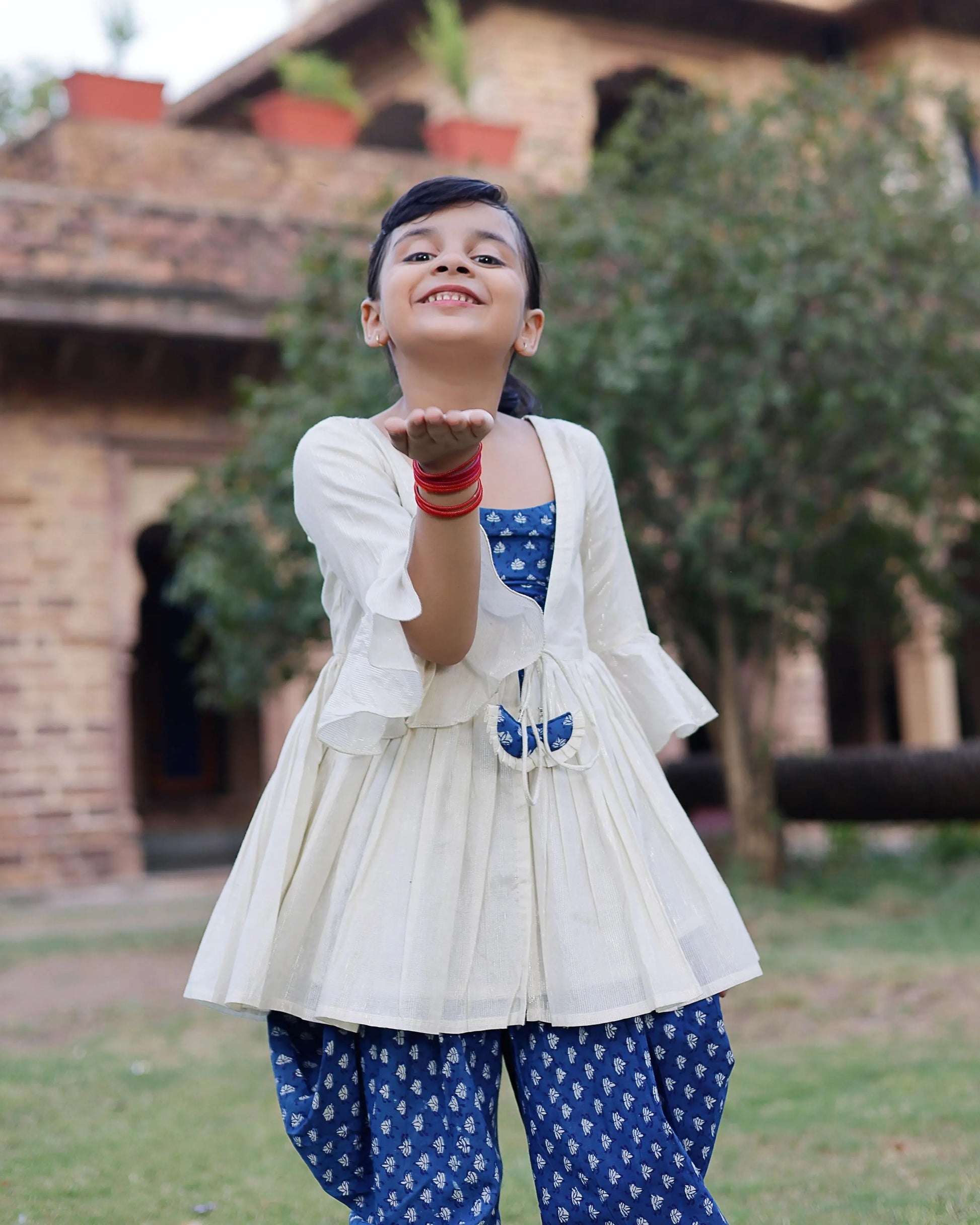 Marina Handblock Dhoti Set My Store