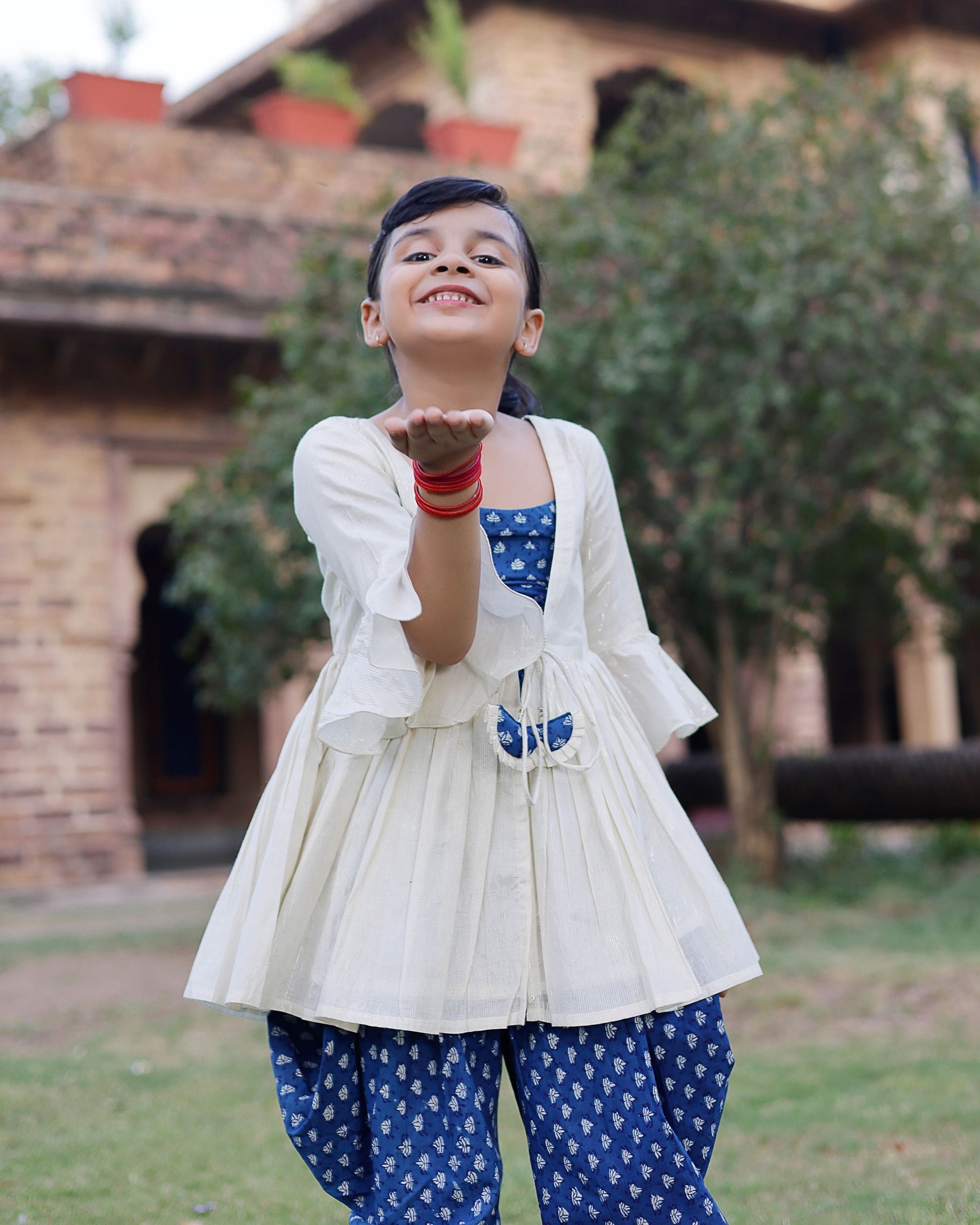 Marina Handblock Dhoti Set My Store