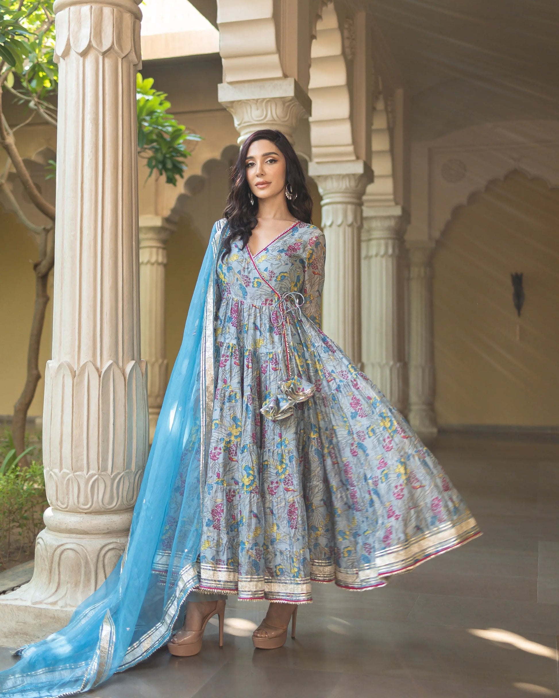 Noori Chanderi Angrakh Suit Set My Store