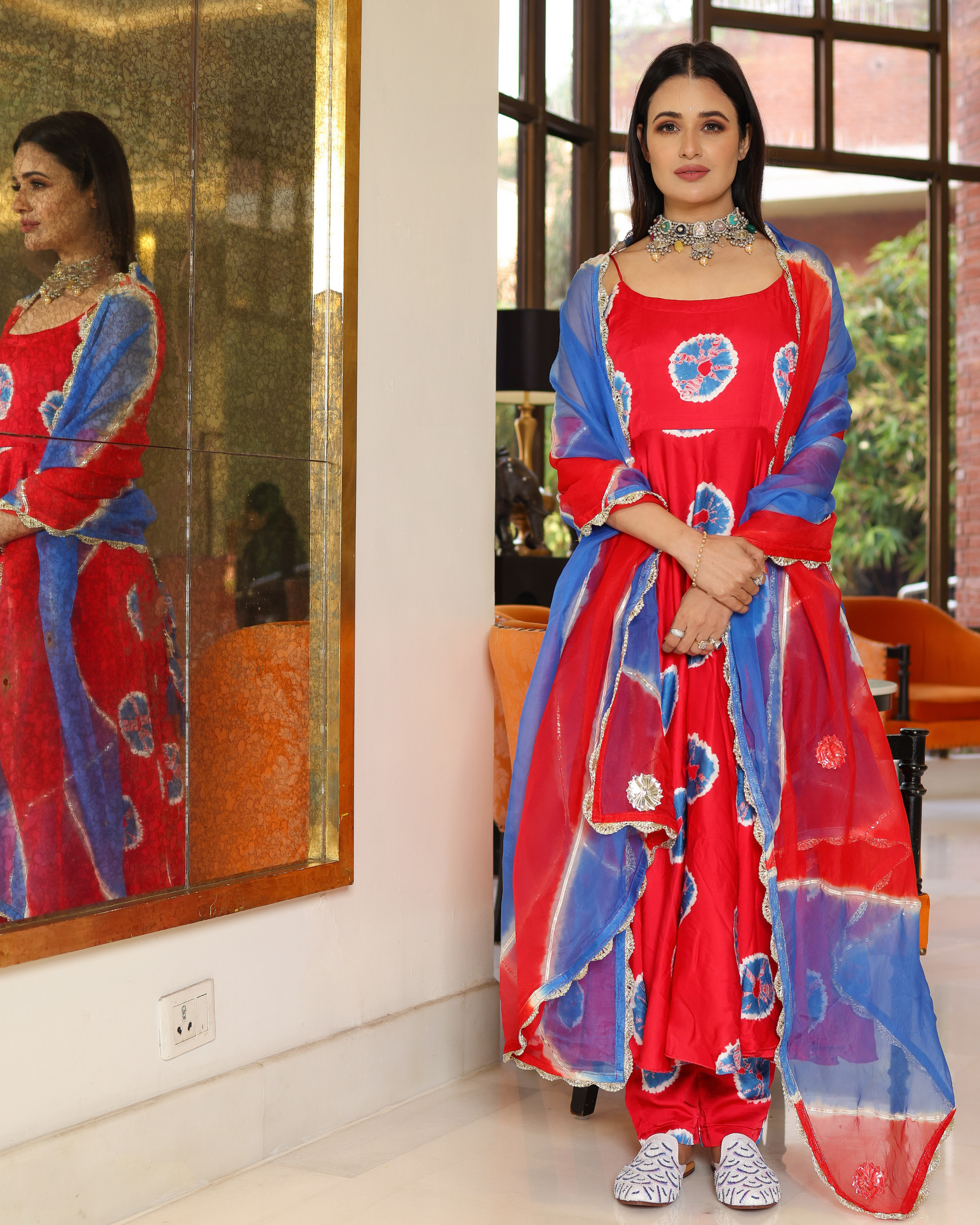 Red Cherry Tie And Dye Suit Set My Store