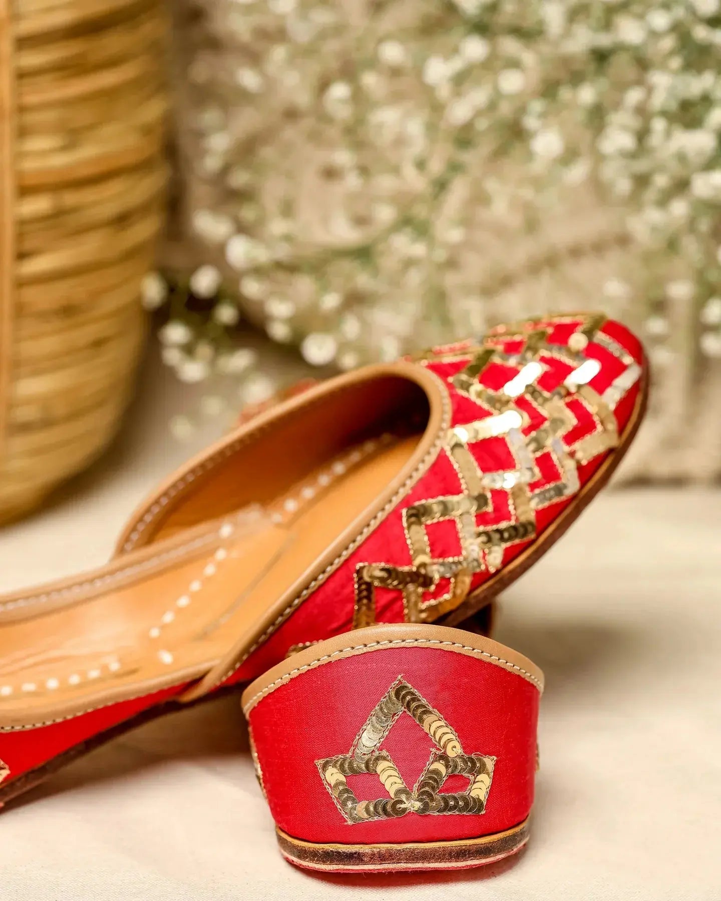 Red Mahogany Handcrafted Jutti My Store