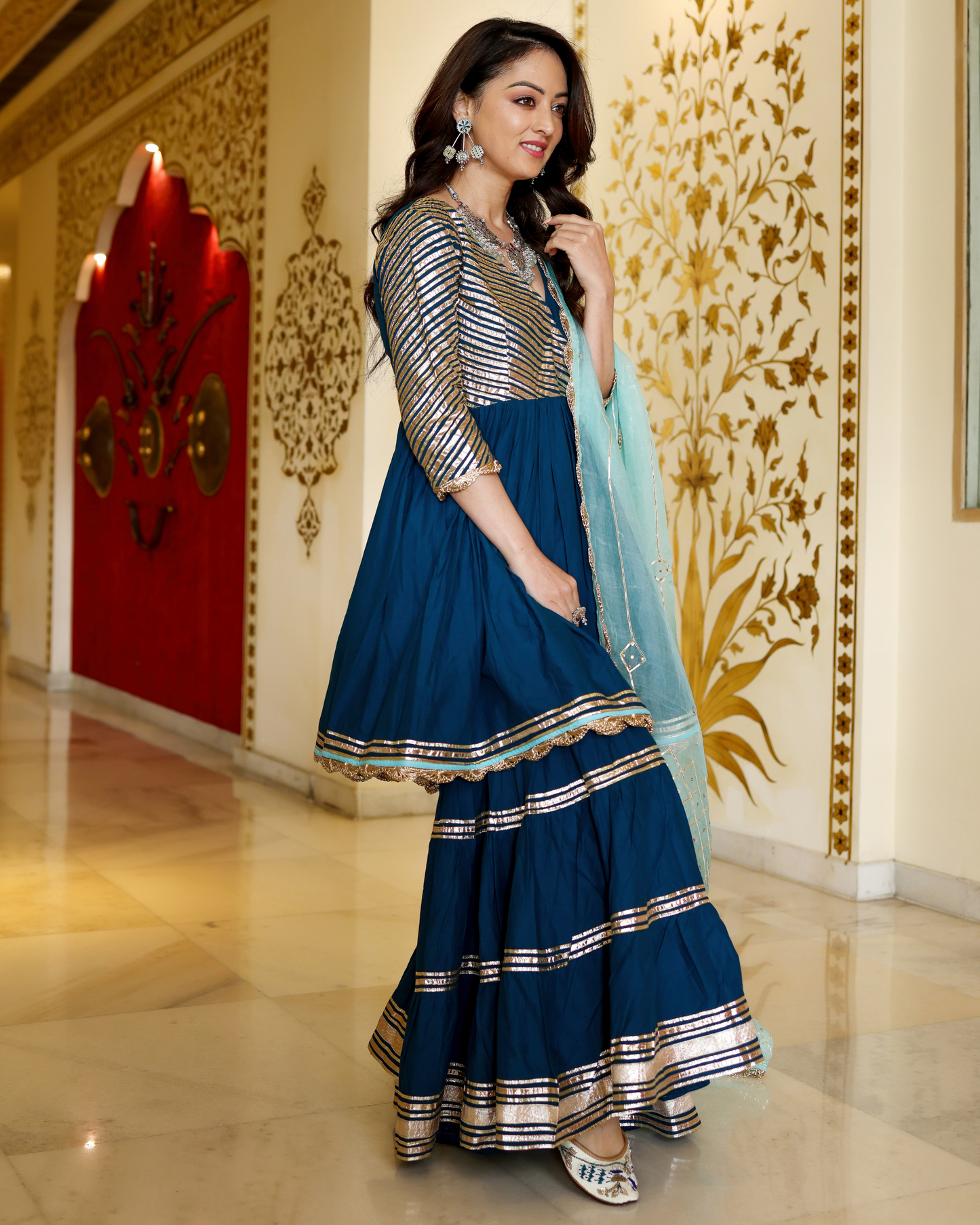 Royale Blue Gotapatti Suit Set My Store