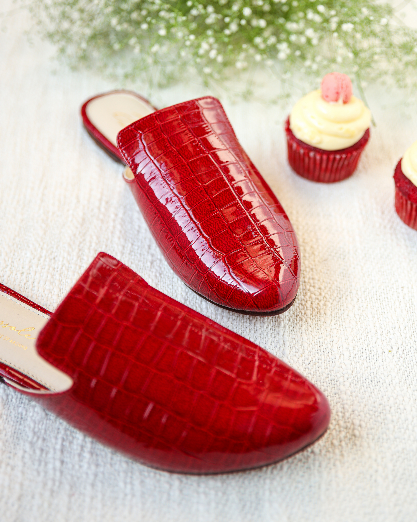 Urban Red Leather Mules My Store