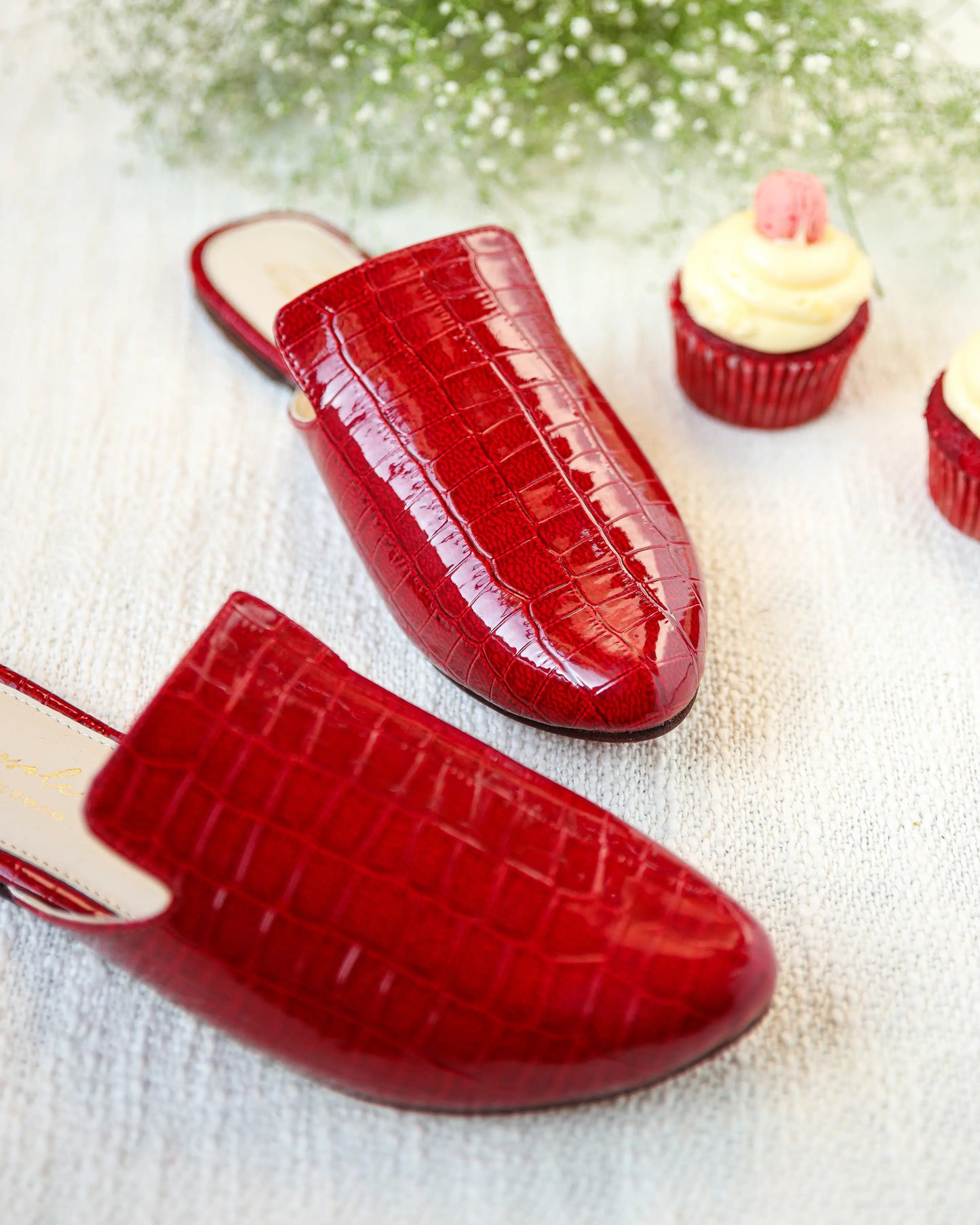 Urban Red Leather Mules My Store