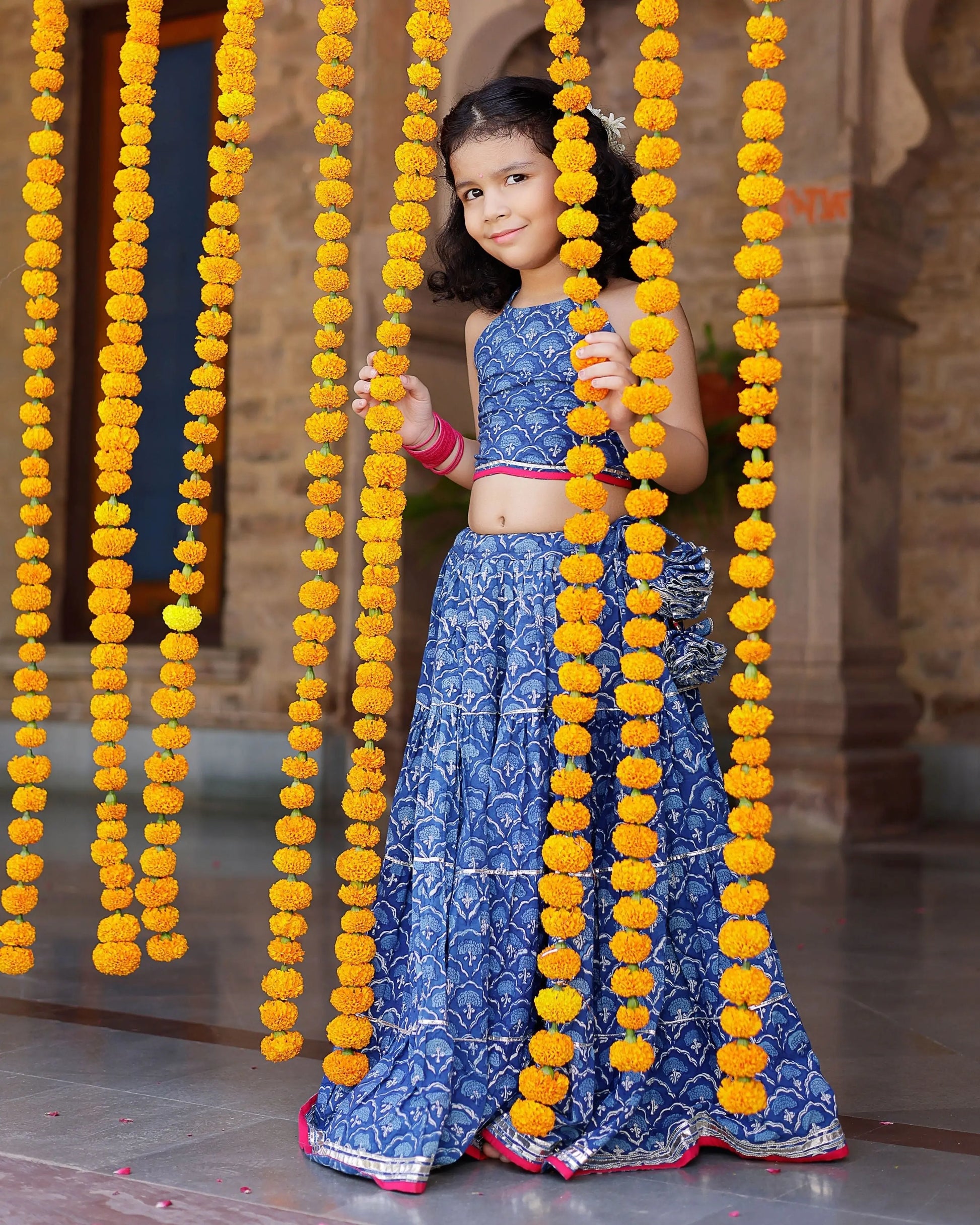 Moana Handblock Cotton Lehenga Set My Store