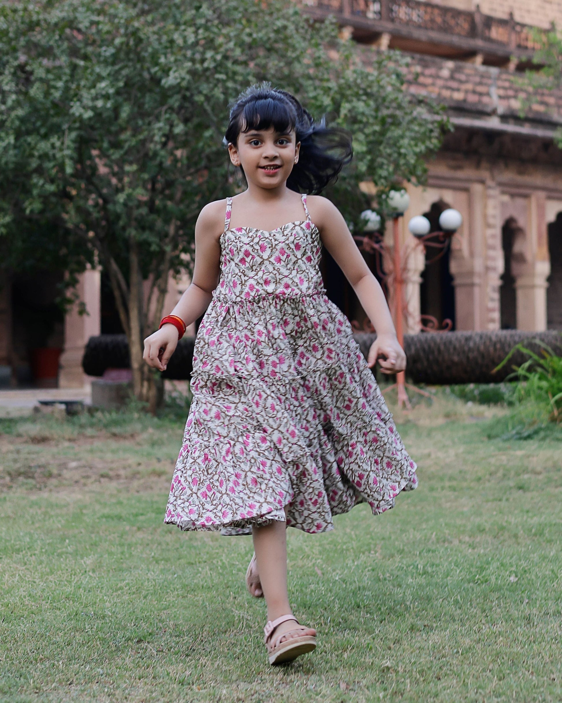 Shelley Handblock Tiered Cotton Dress My Store