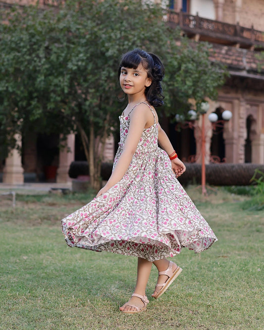 Shelley Handblock Tiered Cotton Dress My Store