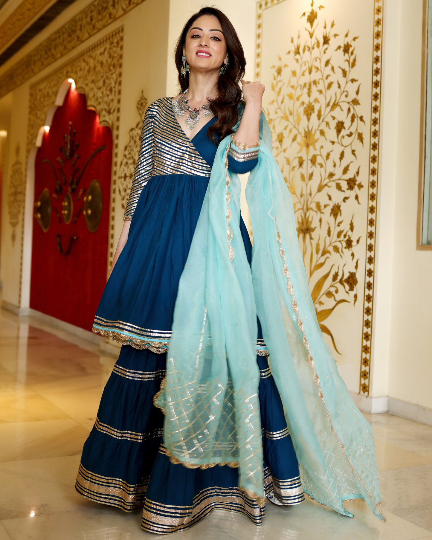 Royale Blue Gotapatti Suit Set My Store