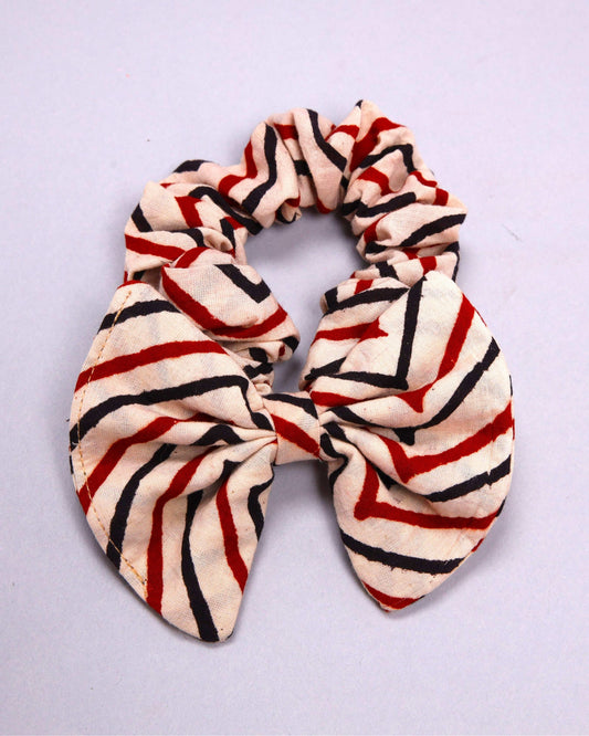 Shifting Sand Handblock Bow Scrunchie My Store