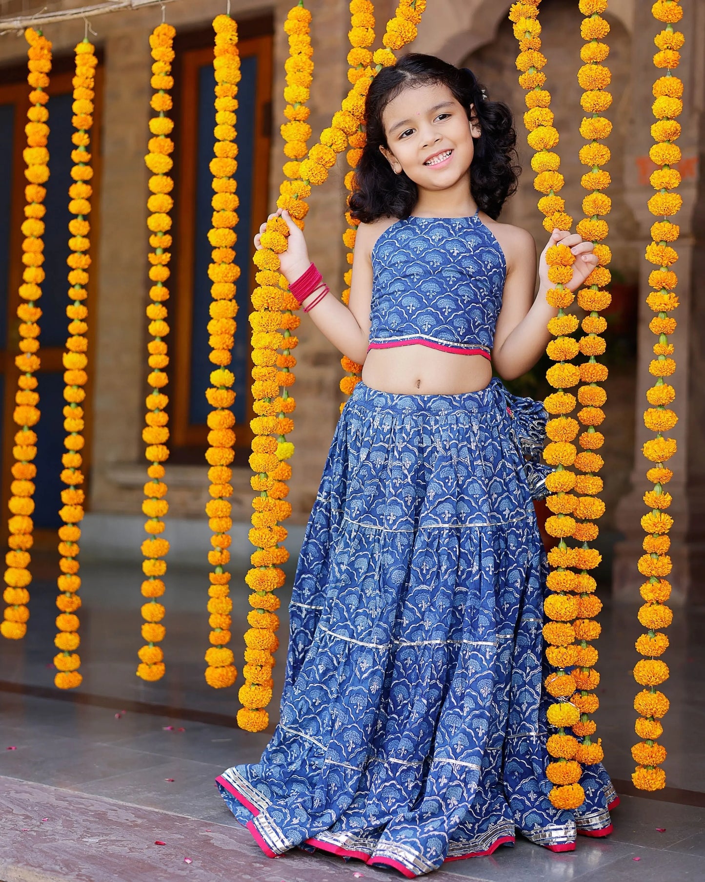 Moana Handblock Cotton Lehenga Set My Store