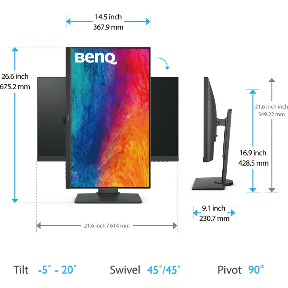 BenQ PD2705Q 27" 60Hz 2K QHD sRGB HDR10 USB-C Designer Monitor with Built-in Speaker My Store