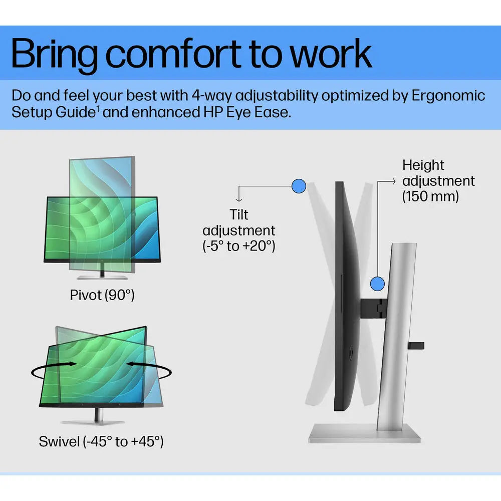 HP E27 G5 27" 75Hz 1080p FHD IPS Panel 99% sRGB Anti Glare Eye Ease Monitor My Store