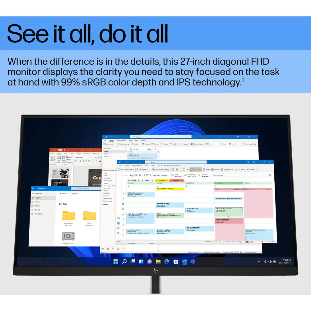 HP E27 G5 27" 75Hz 1080p FHD IPS Panel 99% sRGB Anti Glare Eye Ease Monitor My Store