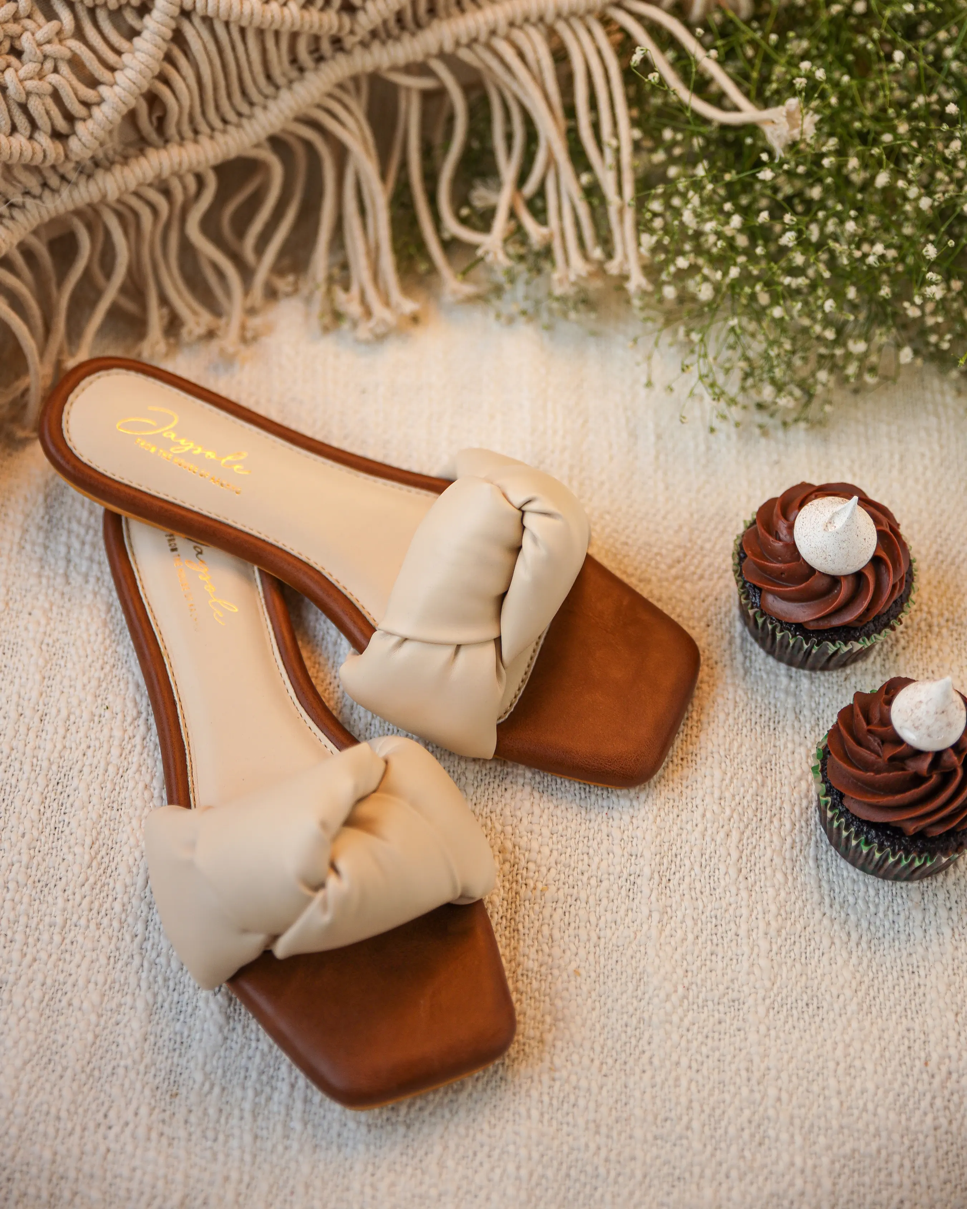 Camel Tale Knoted Flats My Store