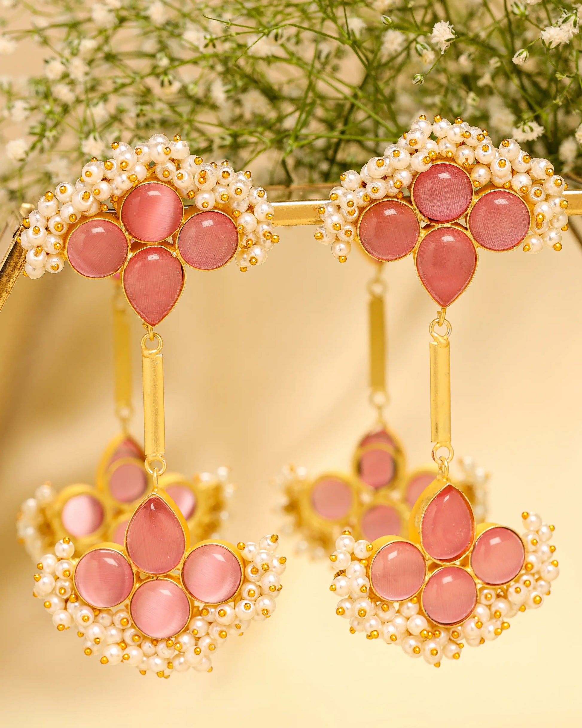 Coral Rose Handcrafted Earrings My Store