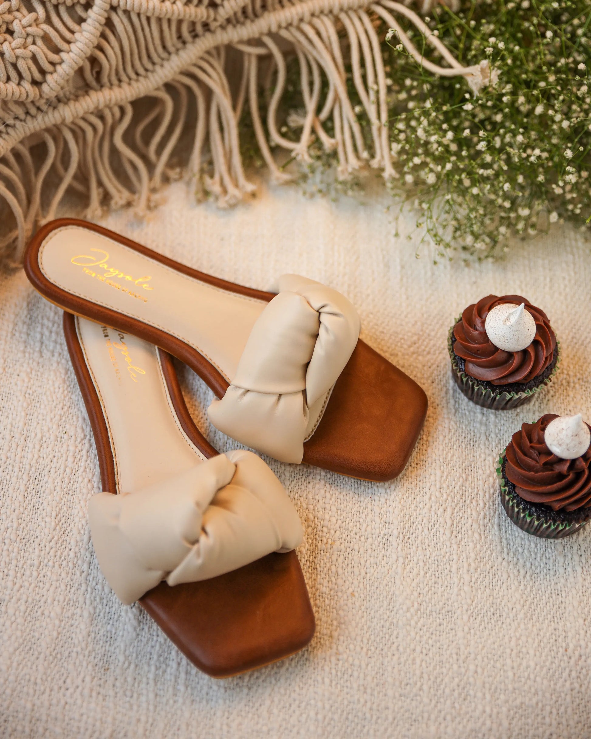 Camel Tale Knoted Flats My Store