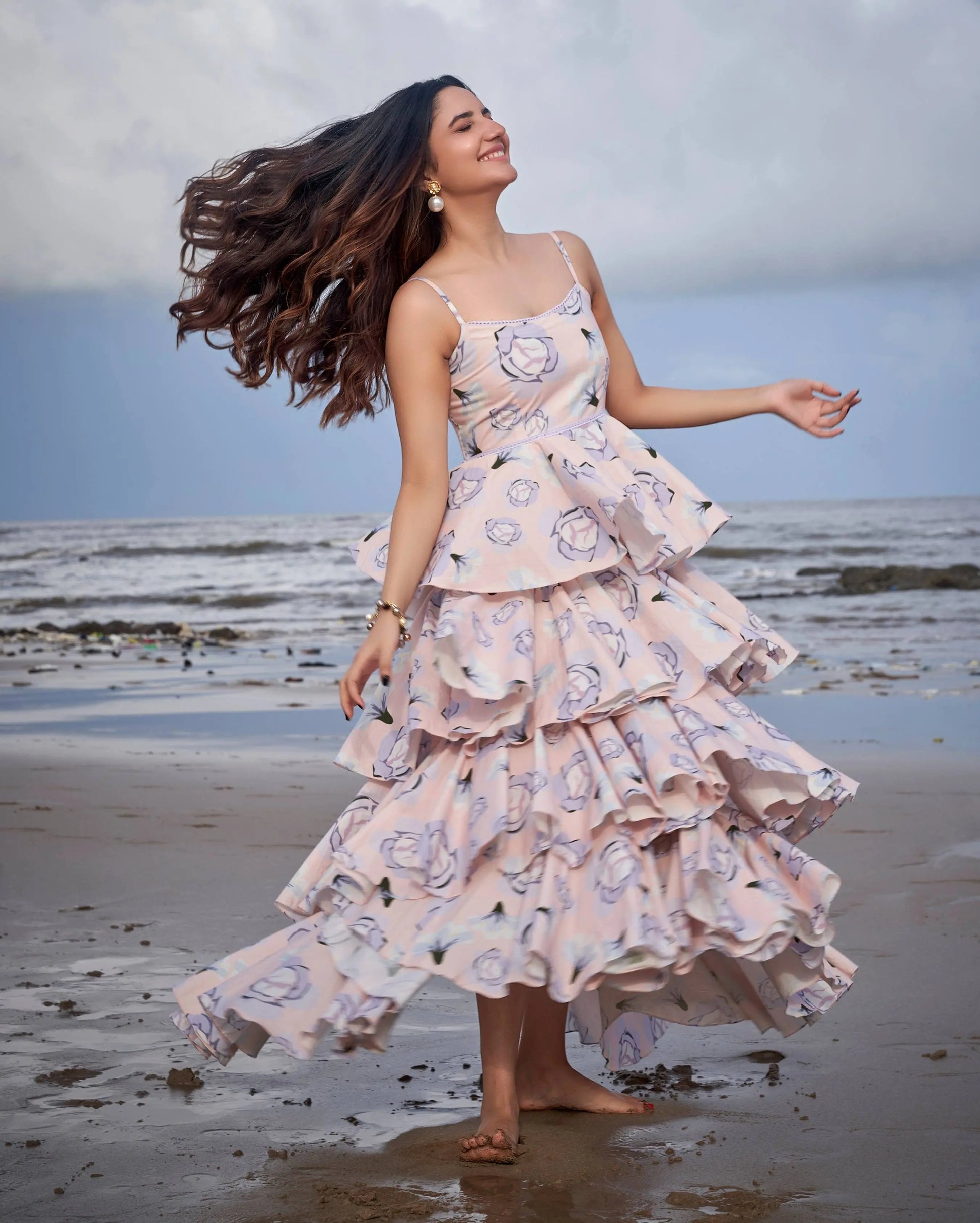 Robin Pink Printed Cotton Dress My Store