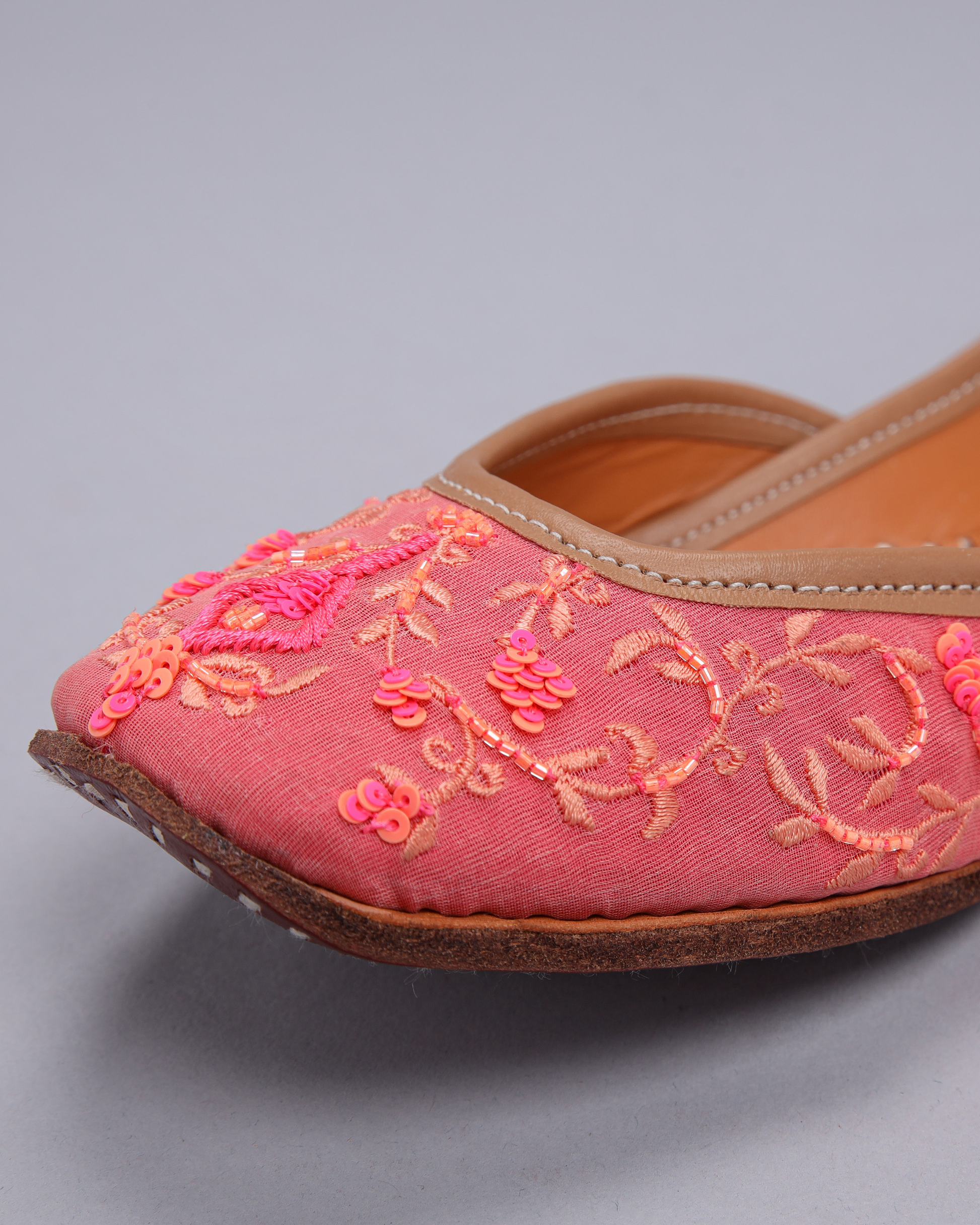 Tinsel Pink Handcrafted Jutti My Store