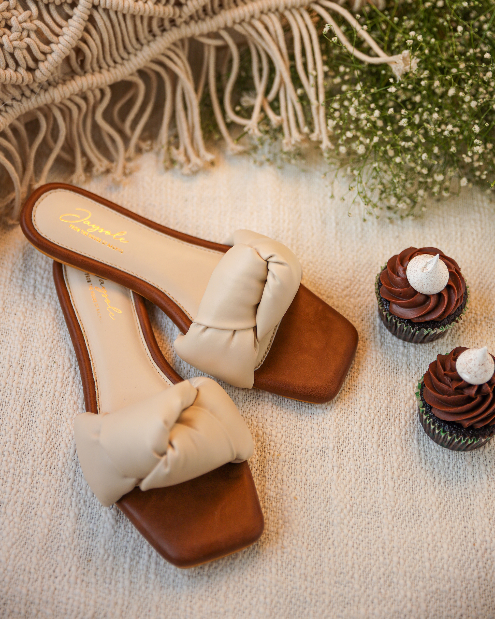 Camel Tale Knoted Flats My Store