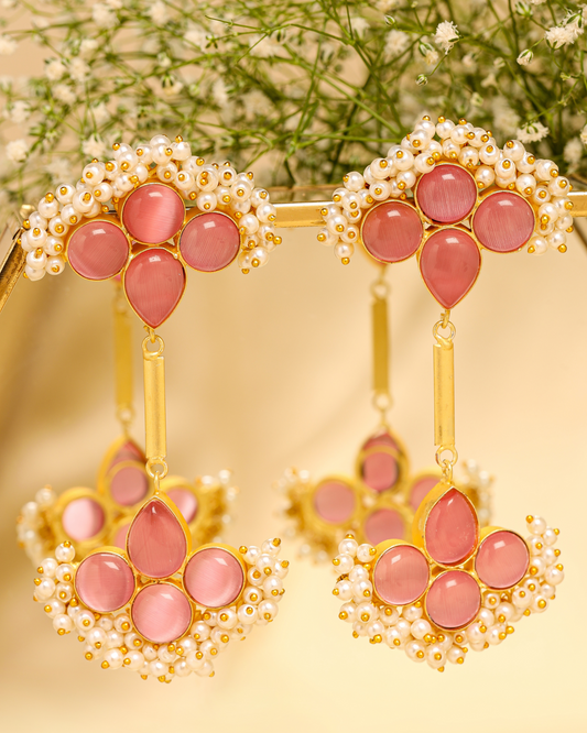 Coral Rose Handcrafted Earrings Quick Cart