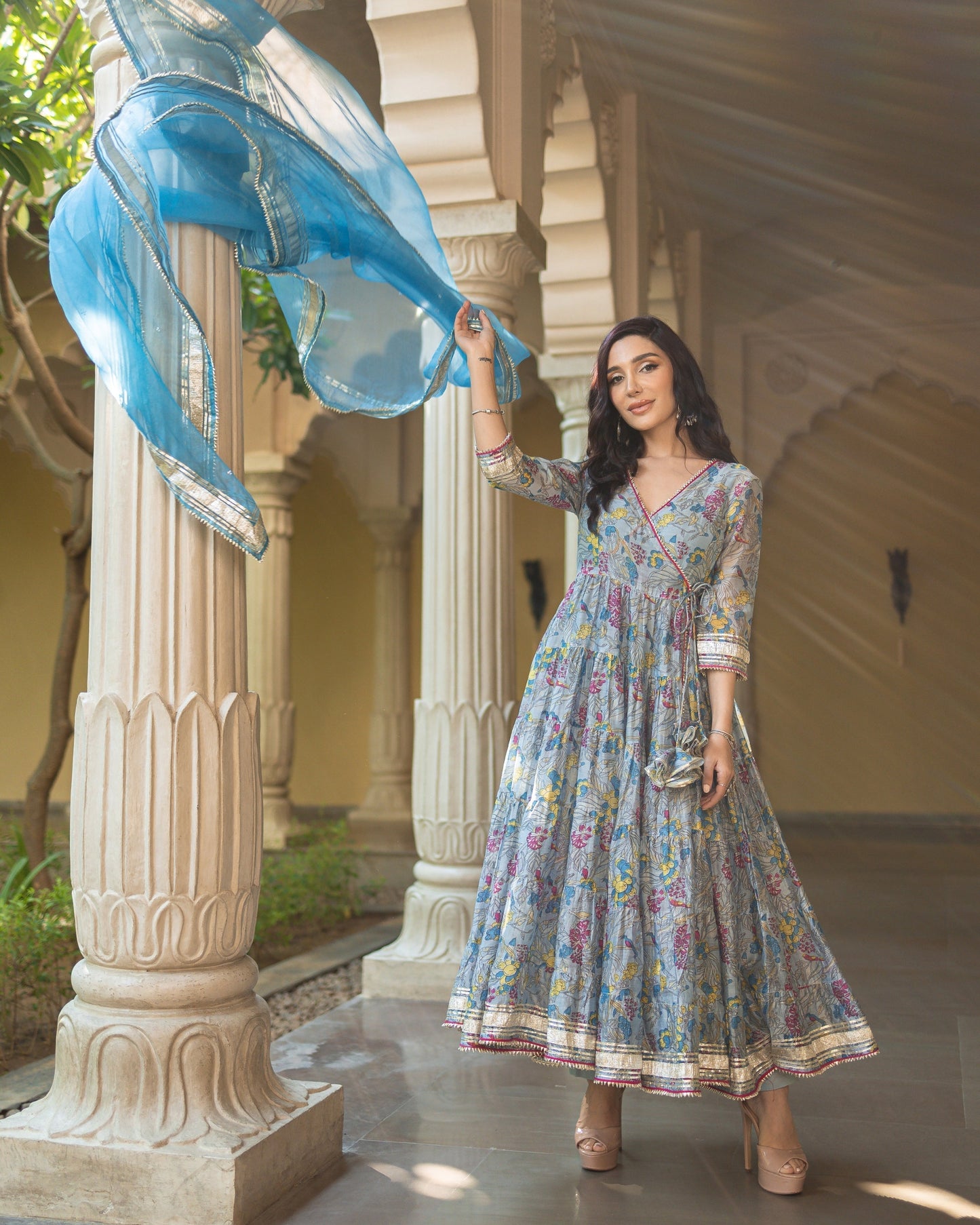 Noori Chanderi Angrakh Suit Set My Store